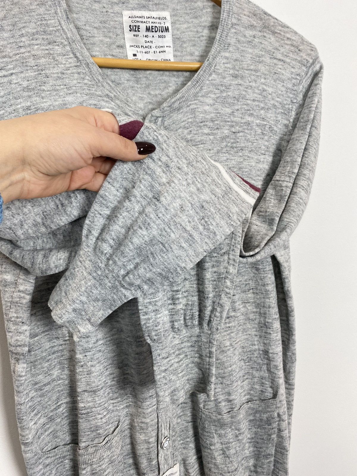 Allsaints Allsaints Buttons Up Knitted Jumper Sweater Size M Top Grey Size US M / EU 48-50 / 2 - 5 Thumbnail