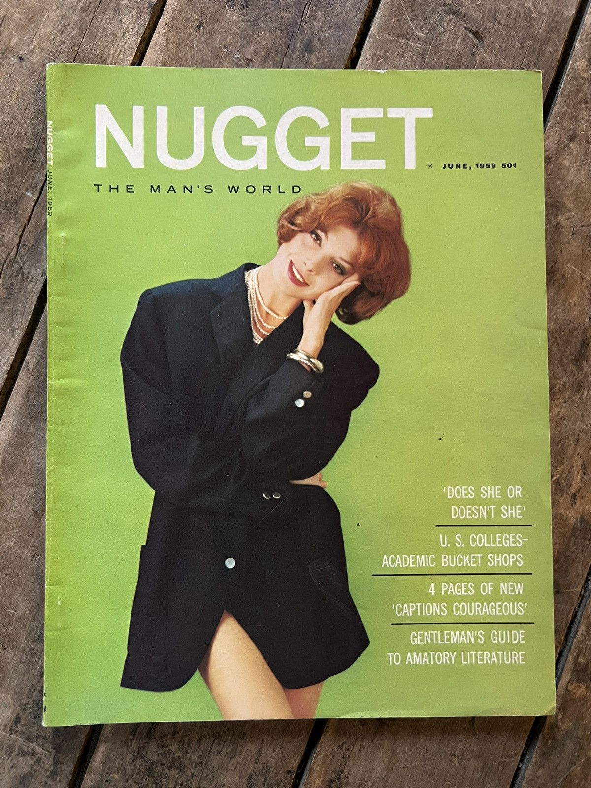 Vintage Nugget “The Man’s World” - June 1959 -Magazine For Men Size ONE SIZE - 1 Thumbnail