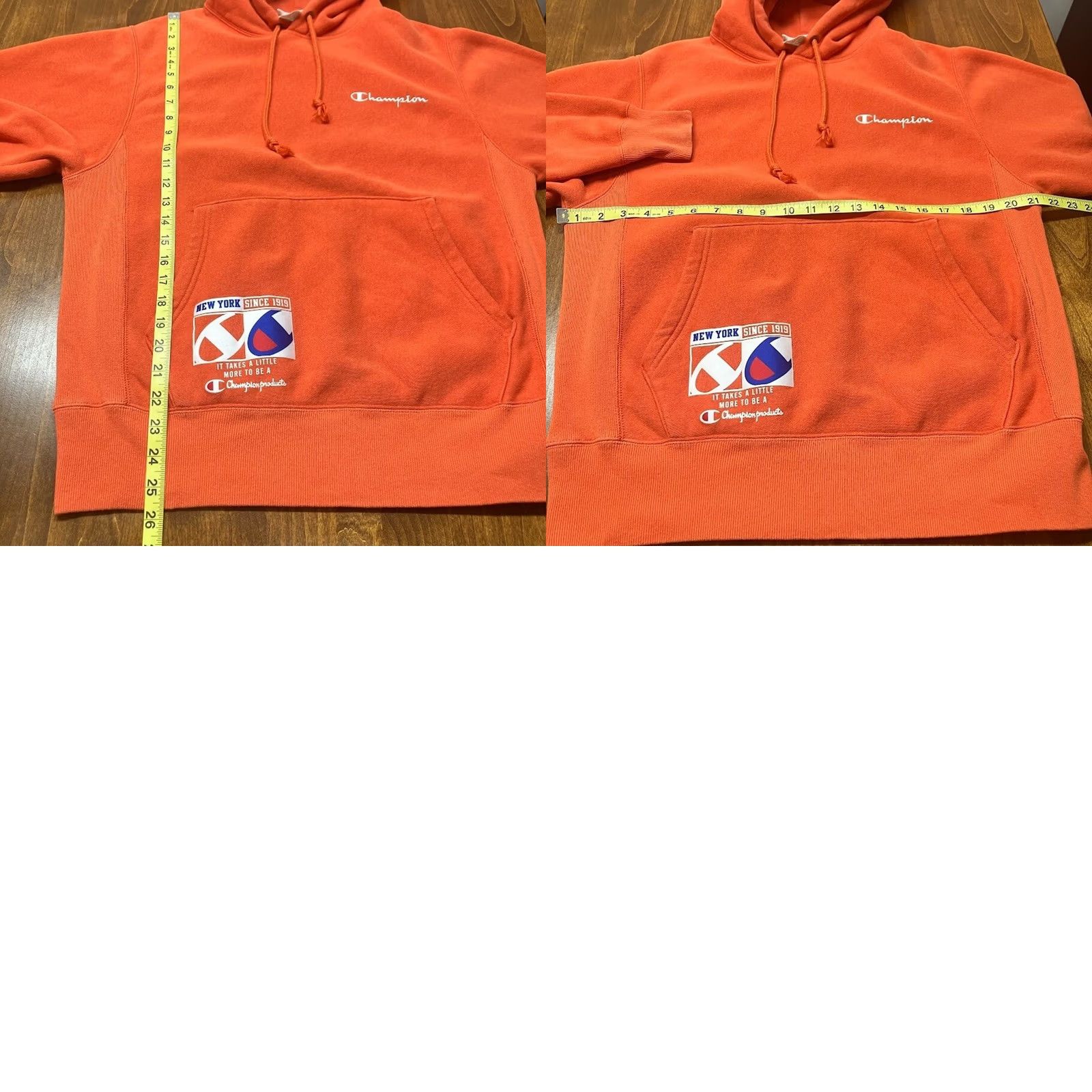 Champion Champion Orange Reverse Weave Sweatshirt Mens Size S Hoodie Embroidered Logo Size US S / EU 44-46 / 1 - 9 Thumbnail