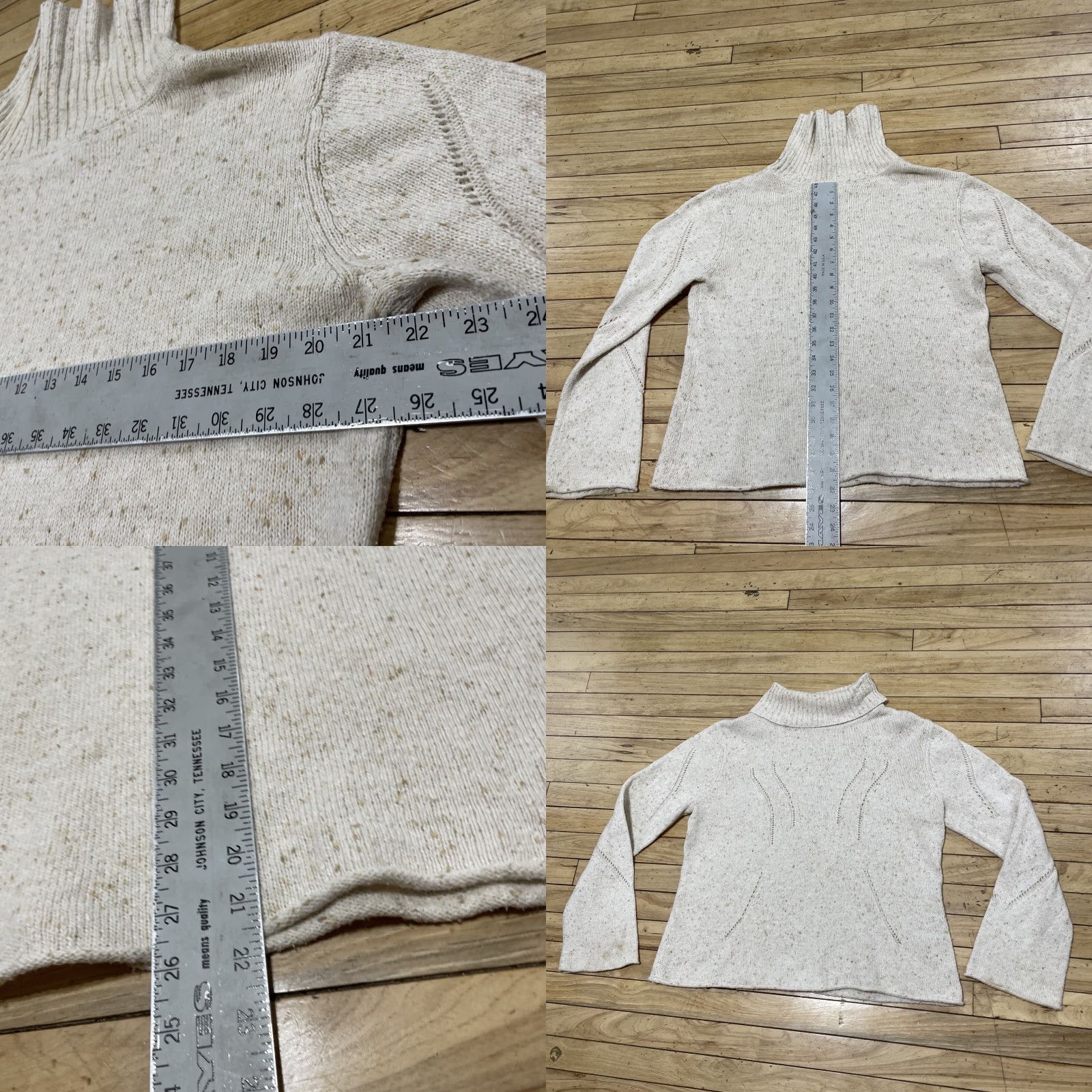 J. Jill J. Jill Sweater Women L Brown Western Tan Speckled Lightweight Knit Turtleneck Pullover Size L / US 10 / IT 46 - 8 Thumbnail