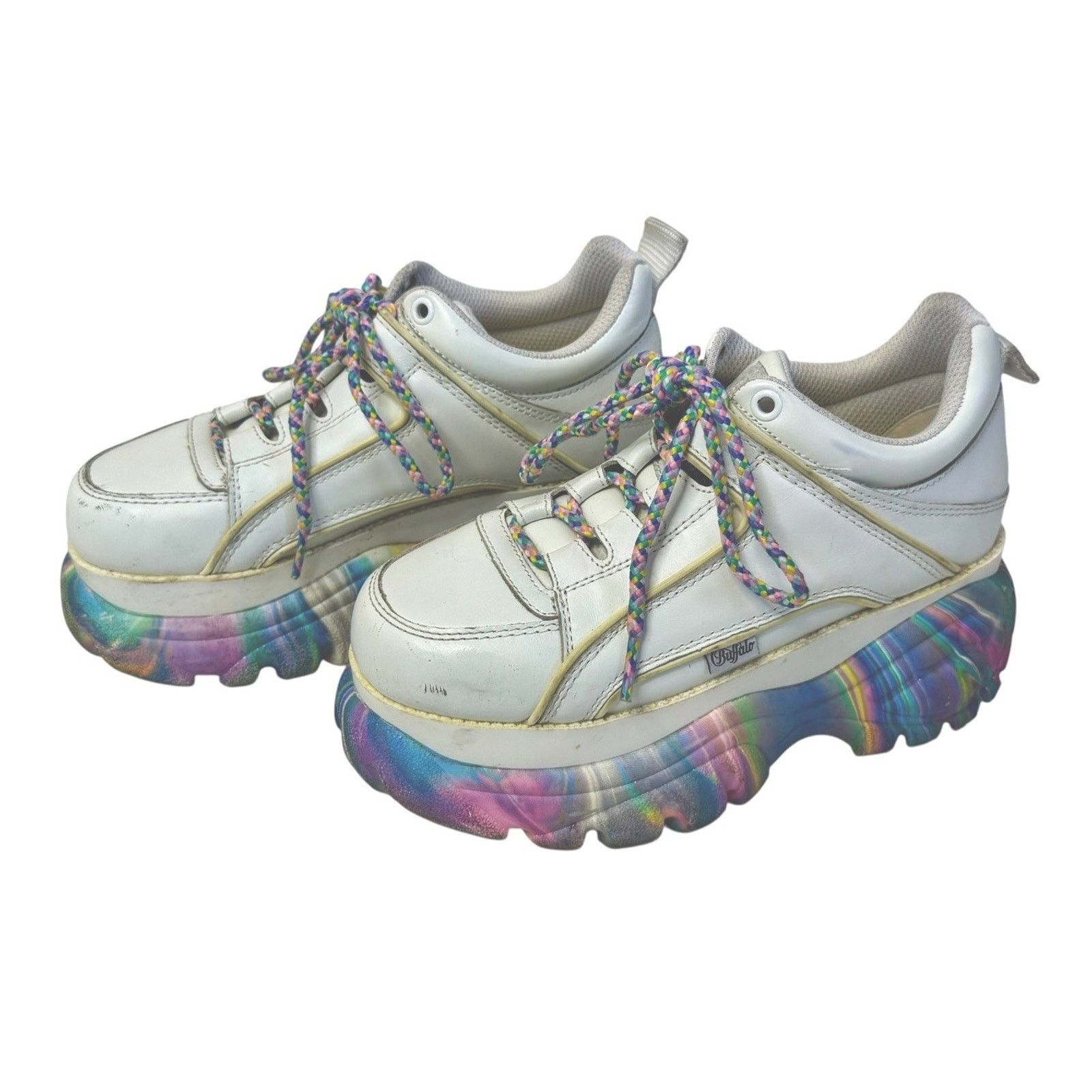 Dolls Kill DOLLSKILL BUFFALO LONDON Rainbow Chunky Platform Sneakers 36 Size US 5.5 / IT 35.5 - 3 Thumbnail