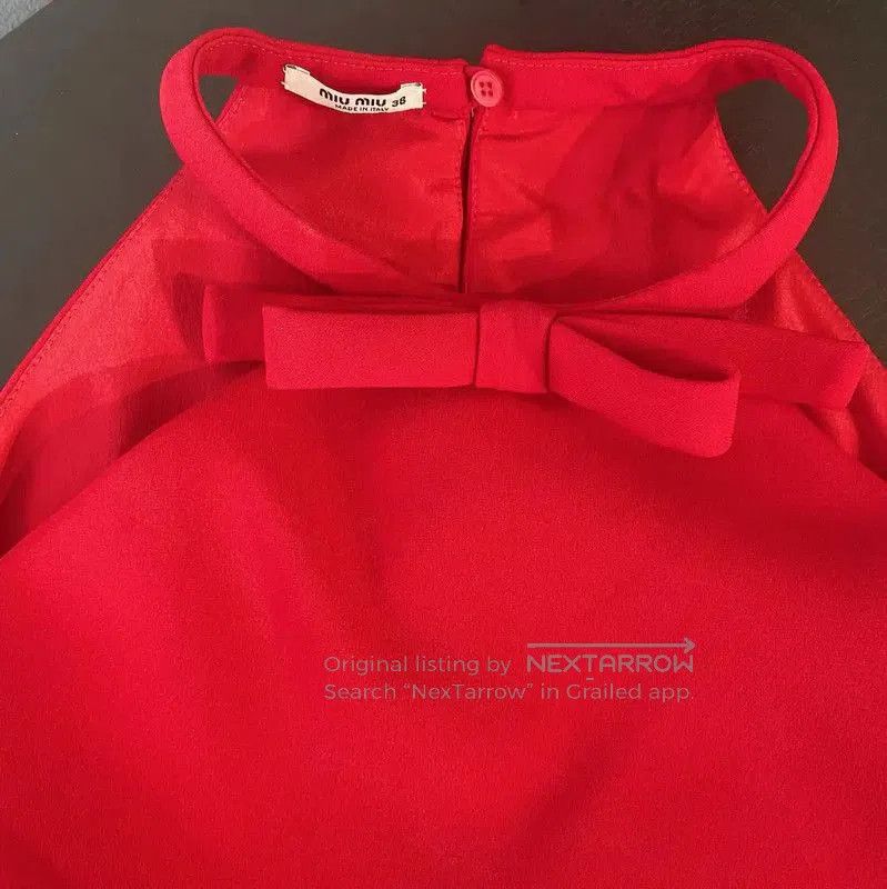 Miu Miu Miu Miu Red Scalloped Dress Size M . Size M / US 6-8 / IT 42-44 - 3 Thumbnail