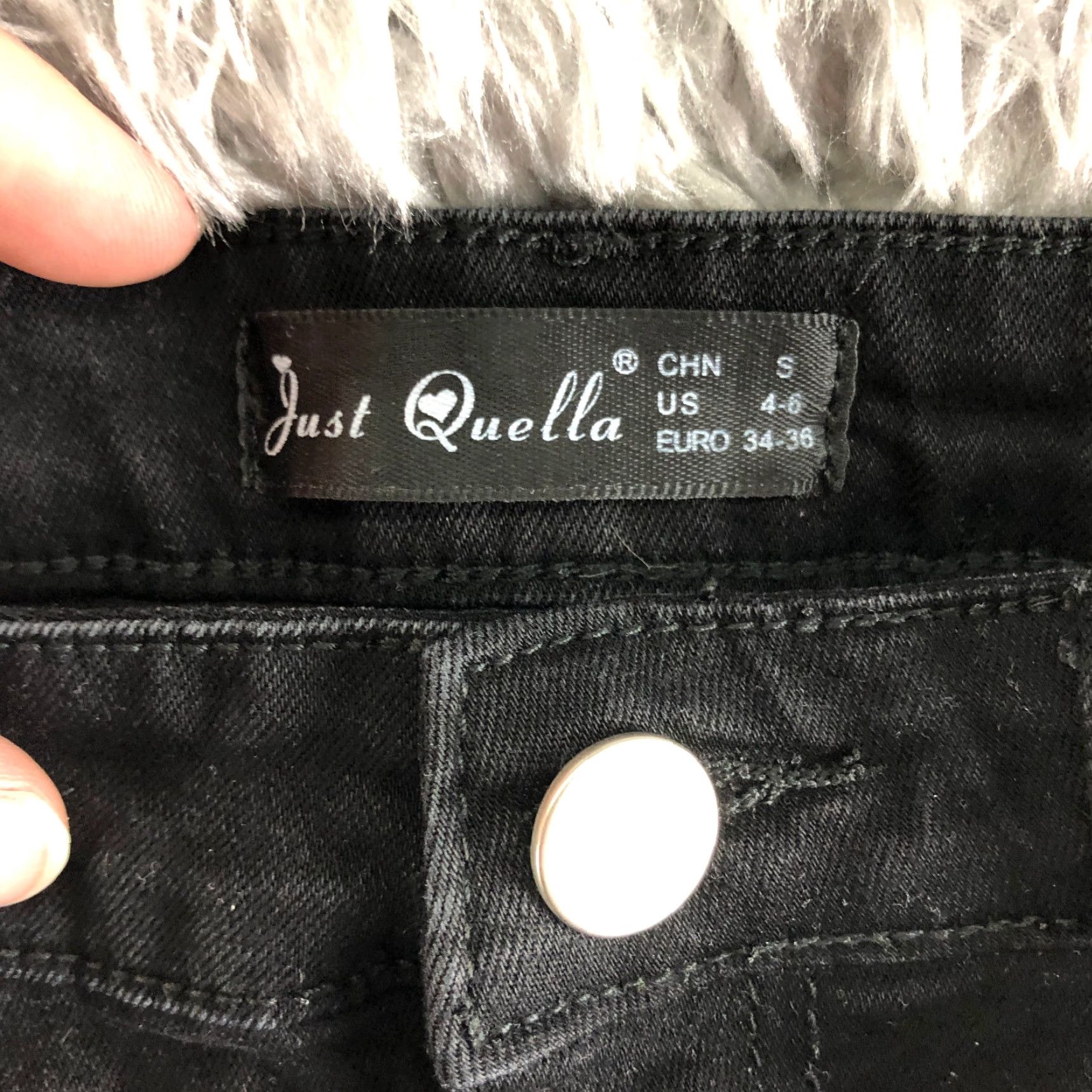 Denime Just Quella Black Jean Skirt Womens Size 4 Denim Button Midi Short Skirt Climate: Spring Summer Fall Vintage No Women Mens? Size 27" / US 4 / IT 40 - 6 Thumbnail