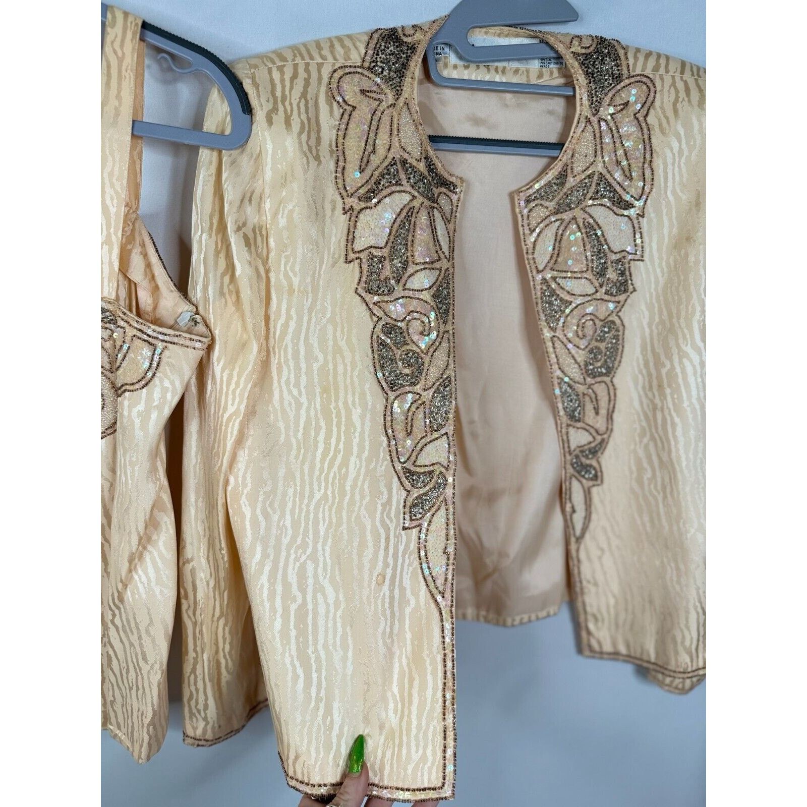Vintage Vintage D'ore Women's 3 Piece Embroidered Peach Skirt Set Size M / US 6-8 / IT 42-44 - 18 Thumbnail