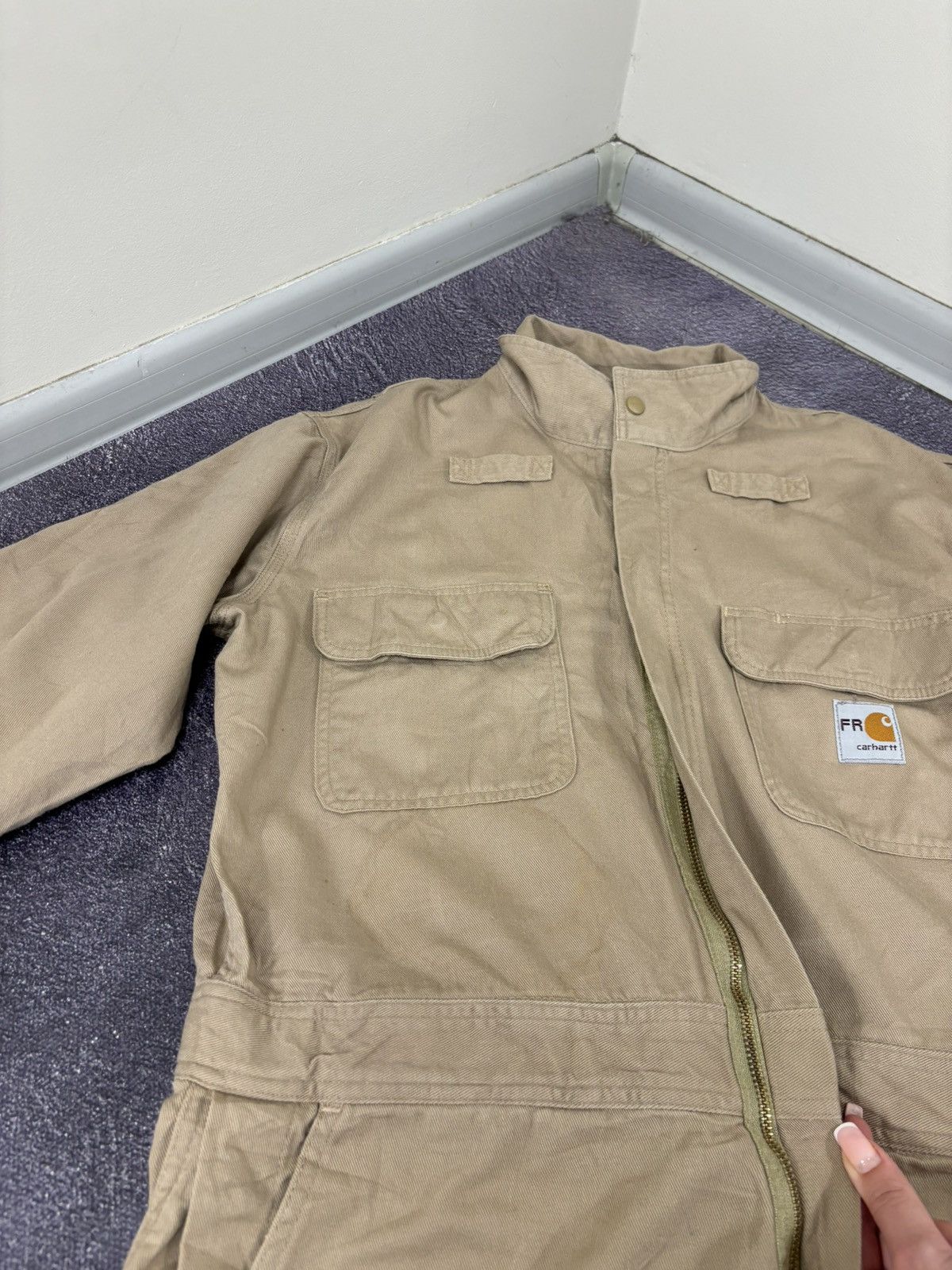 Carhartt Vintage Carhartt Flame Resistant Utility Work Beige Coverall Size US L / EU 52-54 / 3 - 13 Thumbnail