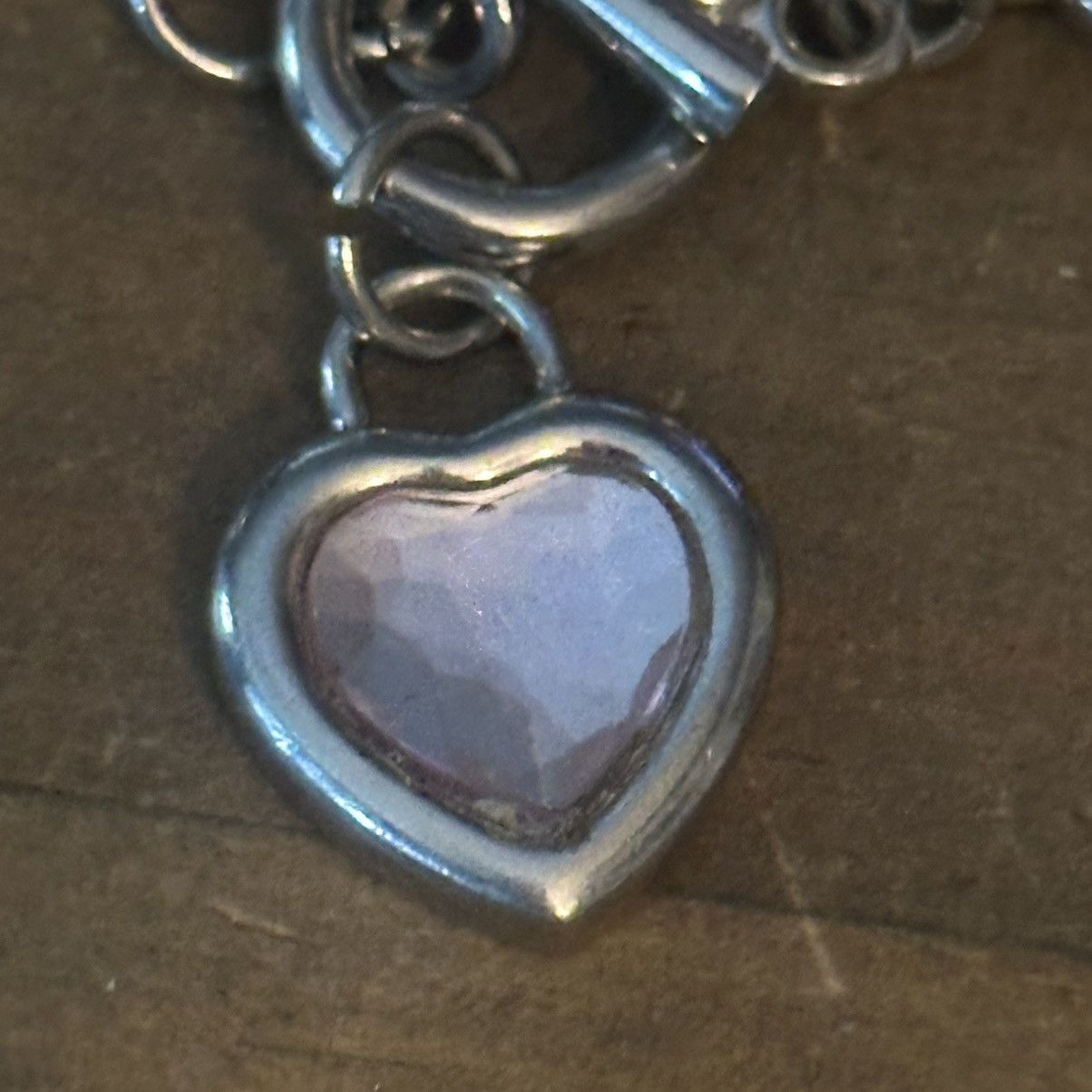 Other Chunky silver tone heart charm toggle bracelet Size ONE SIZE - 5 Thumbnail