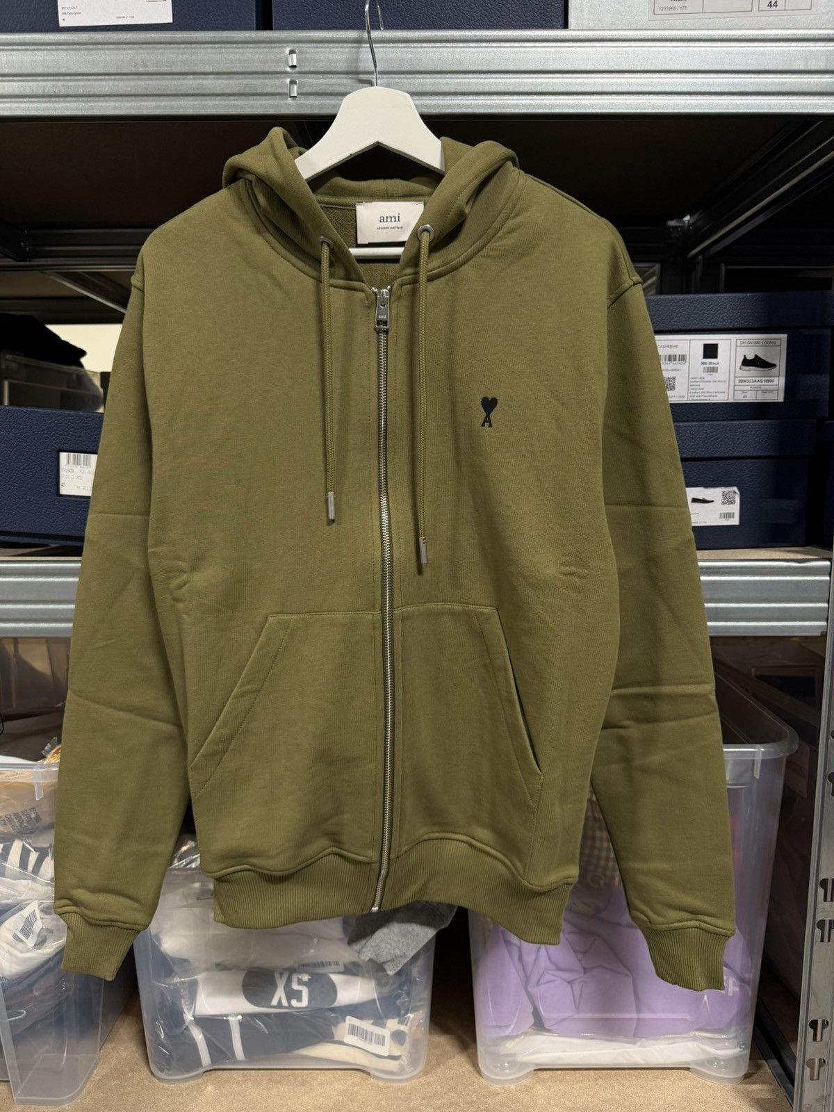 AMI Ami Paris Zip Logo Hoodie NEW Size US L / EU 52-54 / 3 - 1 Thumbnail