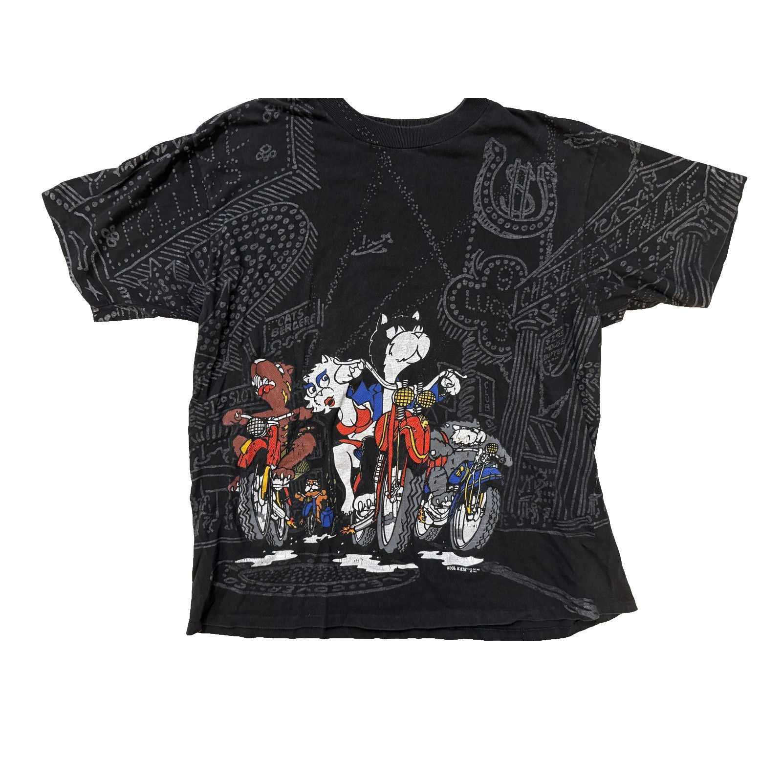 & Other Stories Vintage 90s Kool Kats Shirt Men MED Biker Casino AOP Size US M / EU 48-50 / 2 - 1 Thumbnail