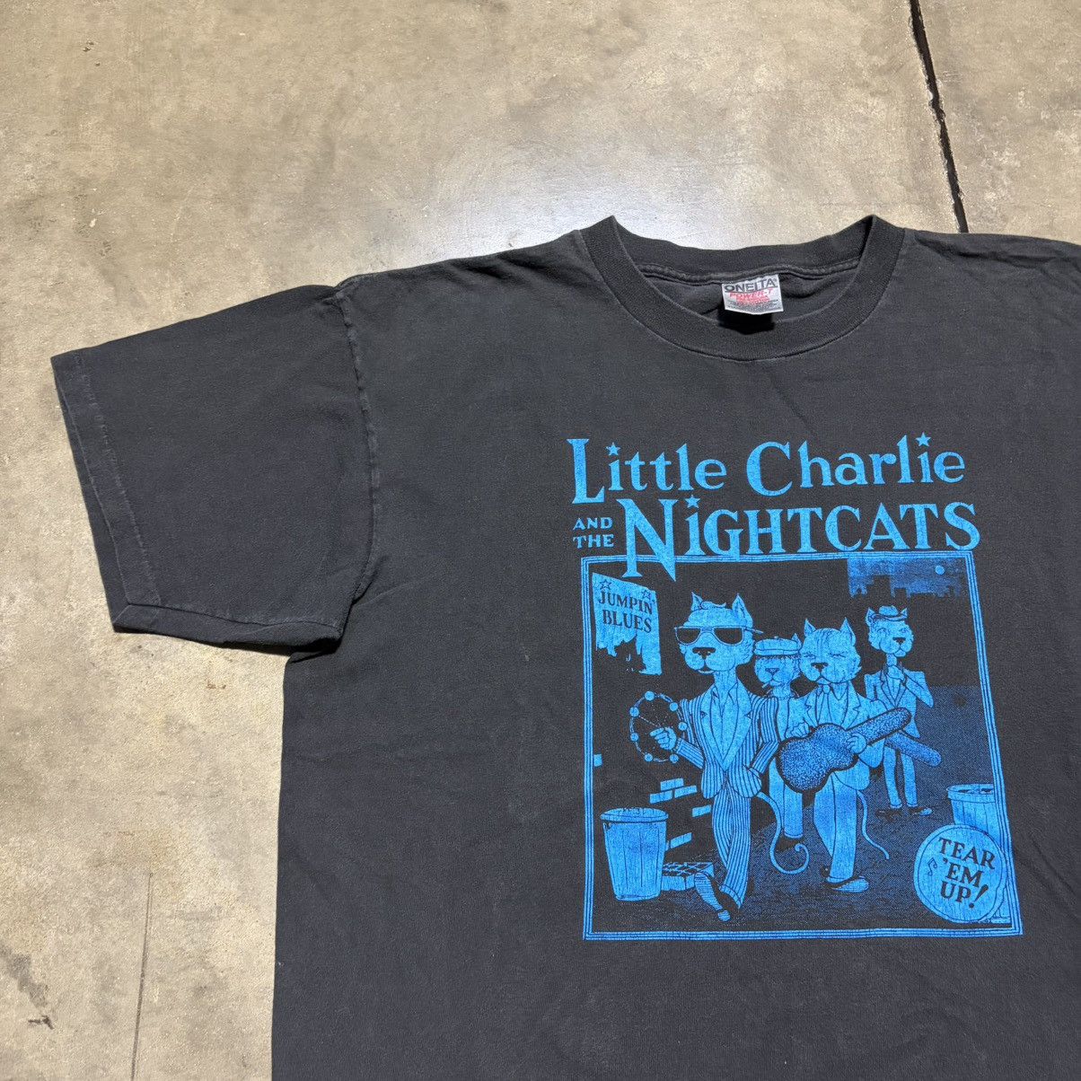 Vintage Vintage Little Charlie and the NightCats Jazz Band T shirt Size US XL / EU 56 / 4 - 3 Thumbnail