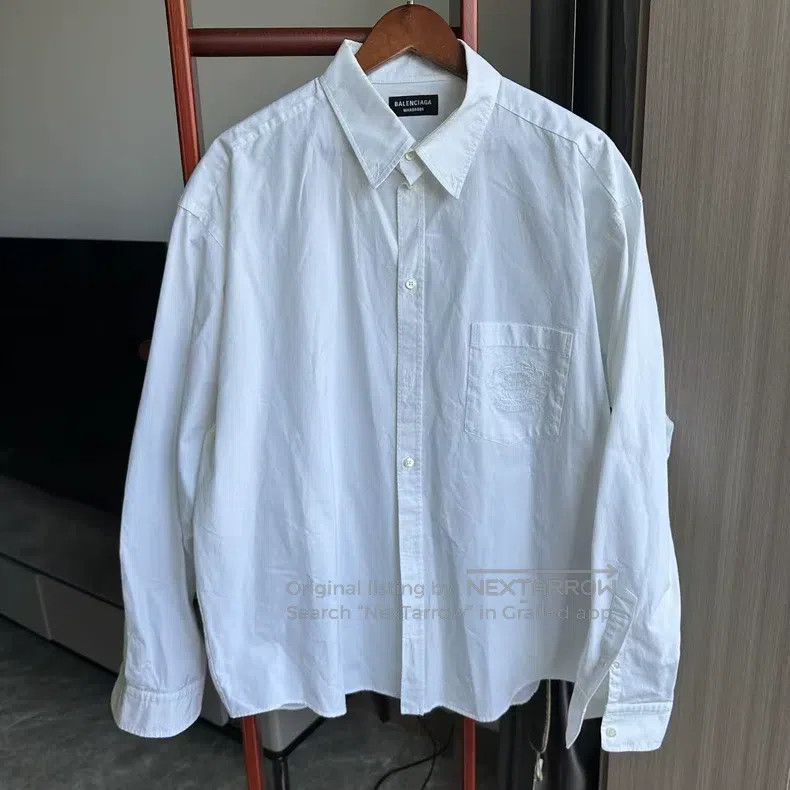 Balenciaga Balenciaga size 39 White wheat embroidery shirt jacket Size US S / EU 44-46 / 1 - 1 Thumbnail