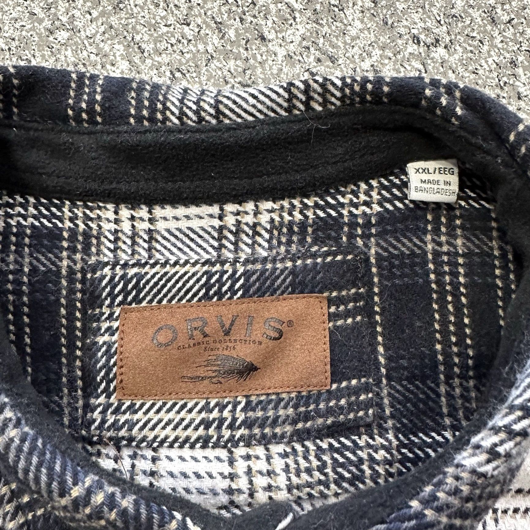 Orvis Orvis Flannel Shacket Mens 2XL Black Plaid Button-Up Shirt Jacket Size US XXL / EU 58 / 5 - 3 Thumbnail