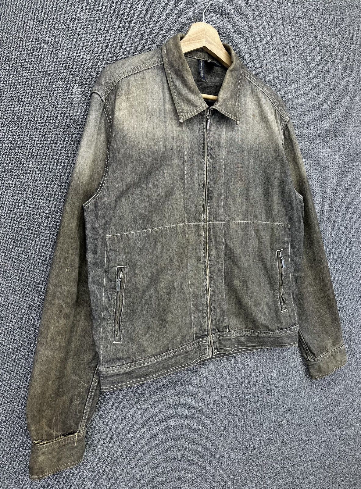 Japanese Brand Vintage Beelse Where Japanese Denim Trashed Zip Up Jacket Size US L / EU 52-54 / 3 - 2 Thumbnail