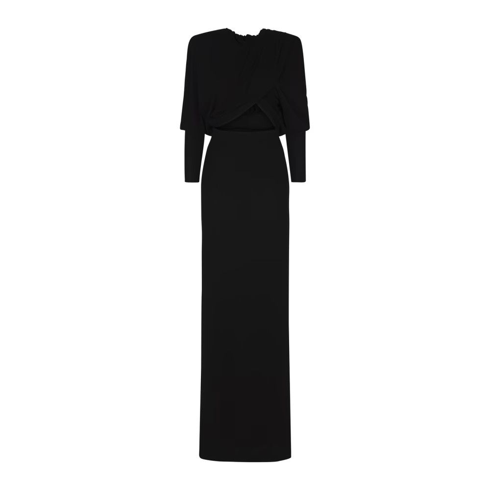 Saint Laurent Paris o1s1wg111124 Hooded Dress in Crepe Jersey in Black Size S / US 4 / IT 40 - 1 Thumbnail