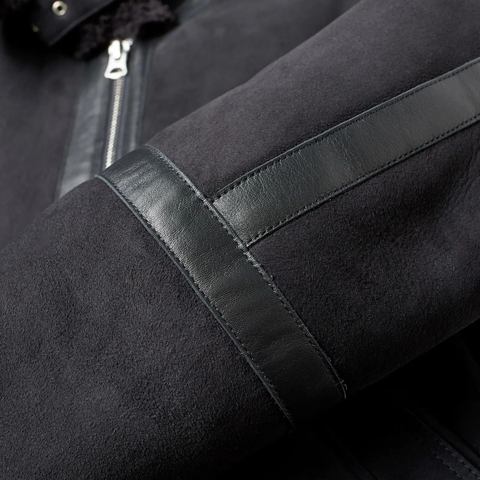 Acne Studios [48] Ian Suede Shearling Jacket in Anthracite (FW18) Size US M / EU 48-50 / 2 - 13 Thumbnail