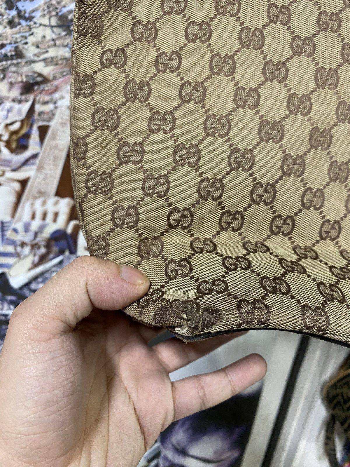 Gucci Gucci GG Monogram Tote Bag Canvas Leather Women’s Handbag Size ONE SIZE - 10 Thumbnail