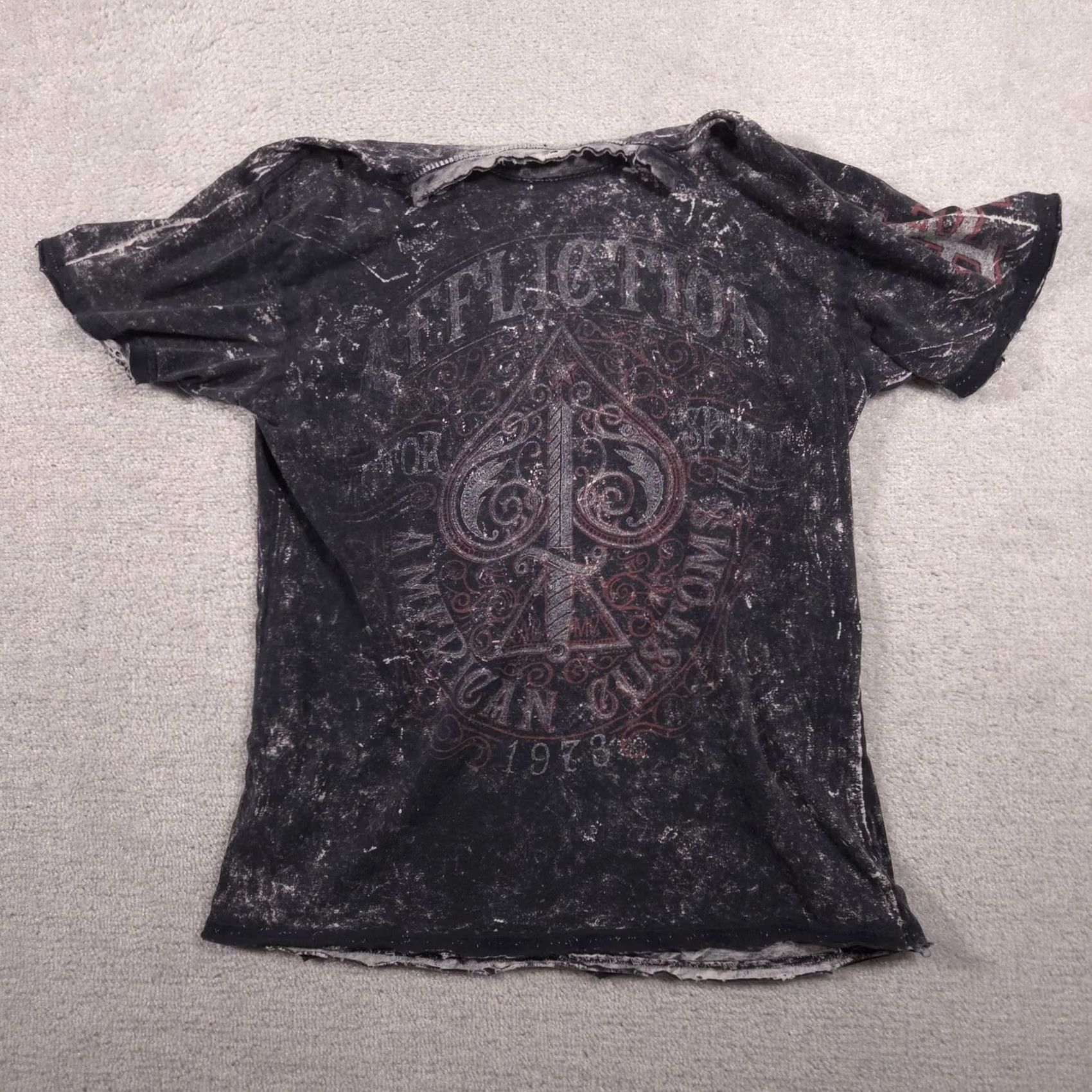 Affliction Affliction American Customs Shirt Mens Large Gray Reversible Skull Biker Tee Size US L / EU 52-54 / 3 - 7 Thumbnail