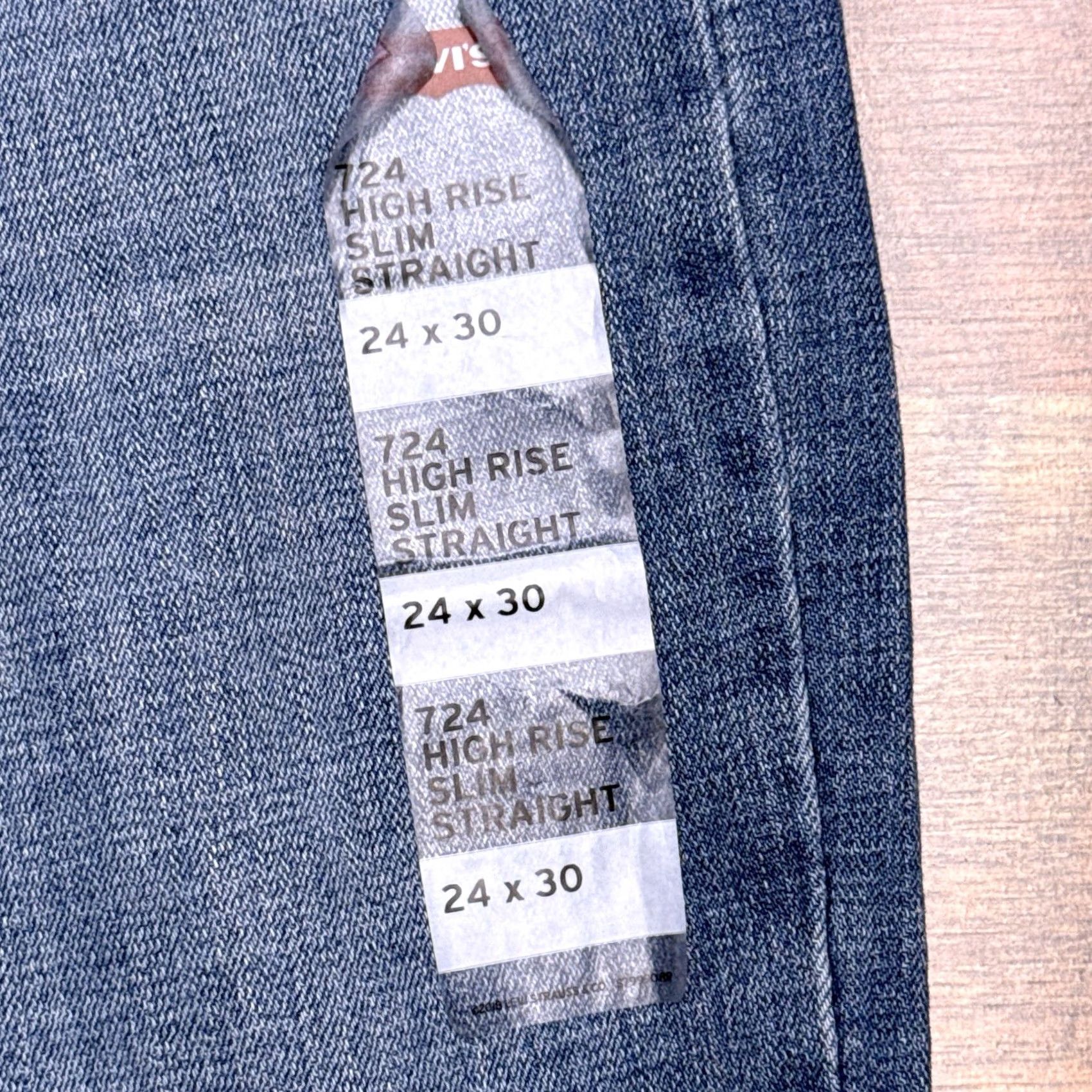 Levi's Levi's 724 High Rise Slim Straight Jeans Womens 24 Denim Stretch Medium Blue 30 Inseam Size 42" / US 20 - 5 Thumbnail