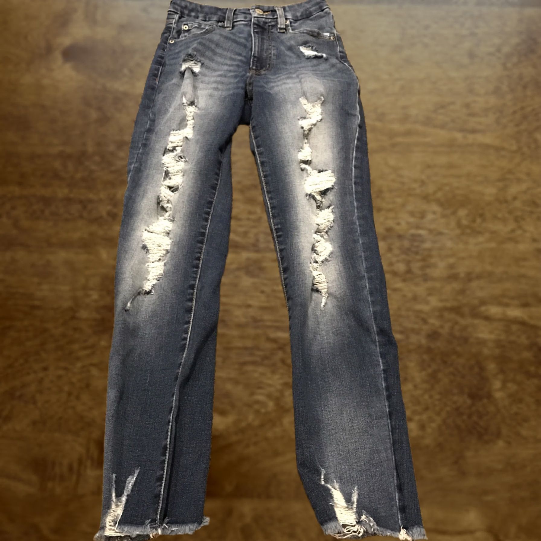 Vintage Aéropostale Womens Jeans Jegging Cotton Blend Regular Rise High Zip Button 26" Waist 28" Inseam Blue Size 4 Size 27" / US 4 / IT 40 - 1 Thumbnail