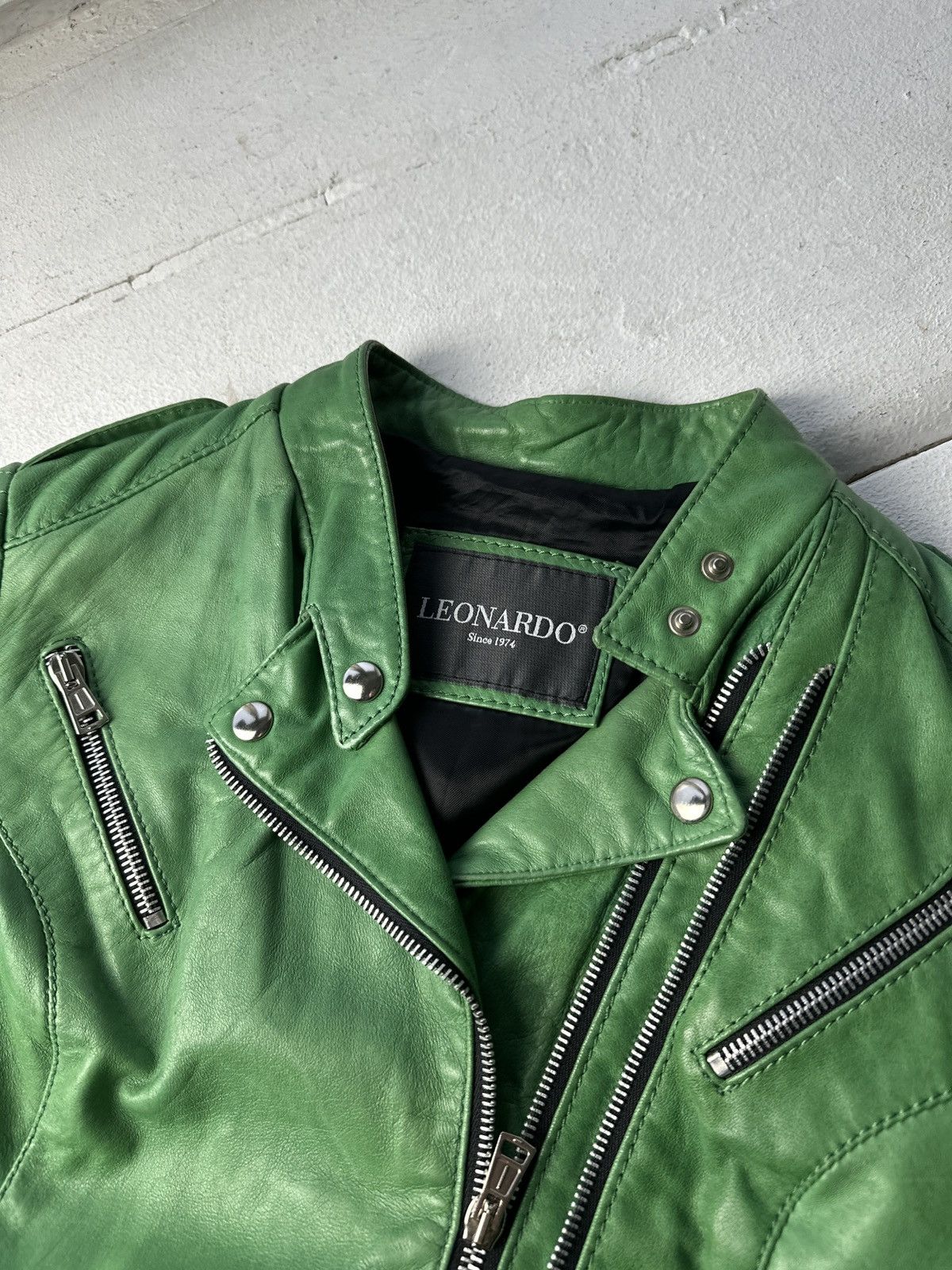 Other 🚨Y2K RICK OWENS TYPE DIRTY SLIM FIT ZIP LEATHER JACKET Size S / US 4 / IT 40 - 4 Thumbnail