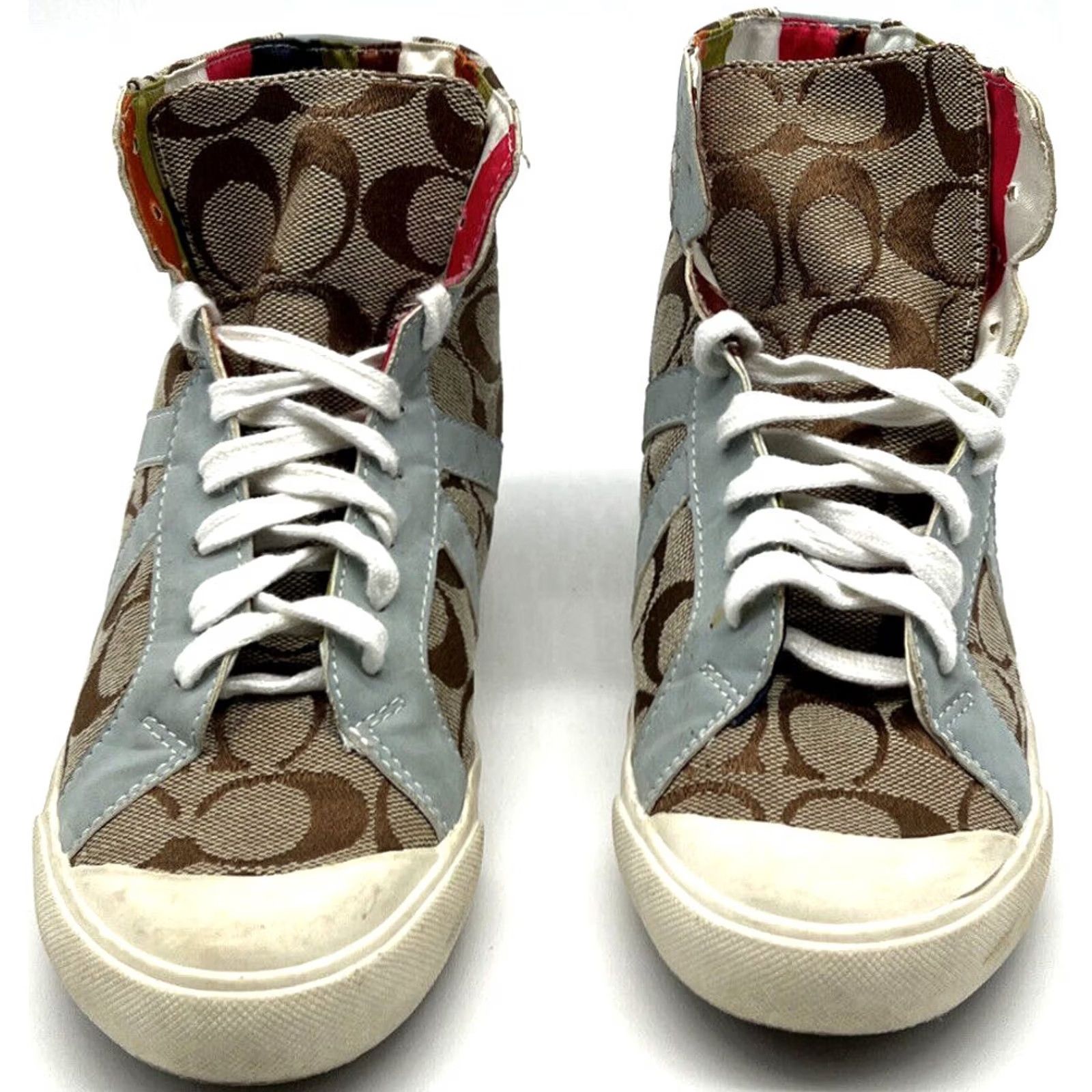 Coach COACH Bonney High Top Womens Size 7.5 M Logo Lace Up Brown Sneakers Size M / US 6-8 / IT 42-44 - 3 Thumbnail