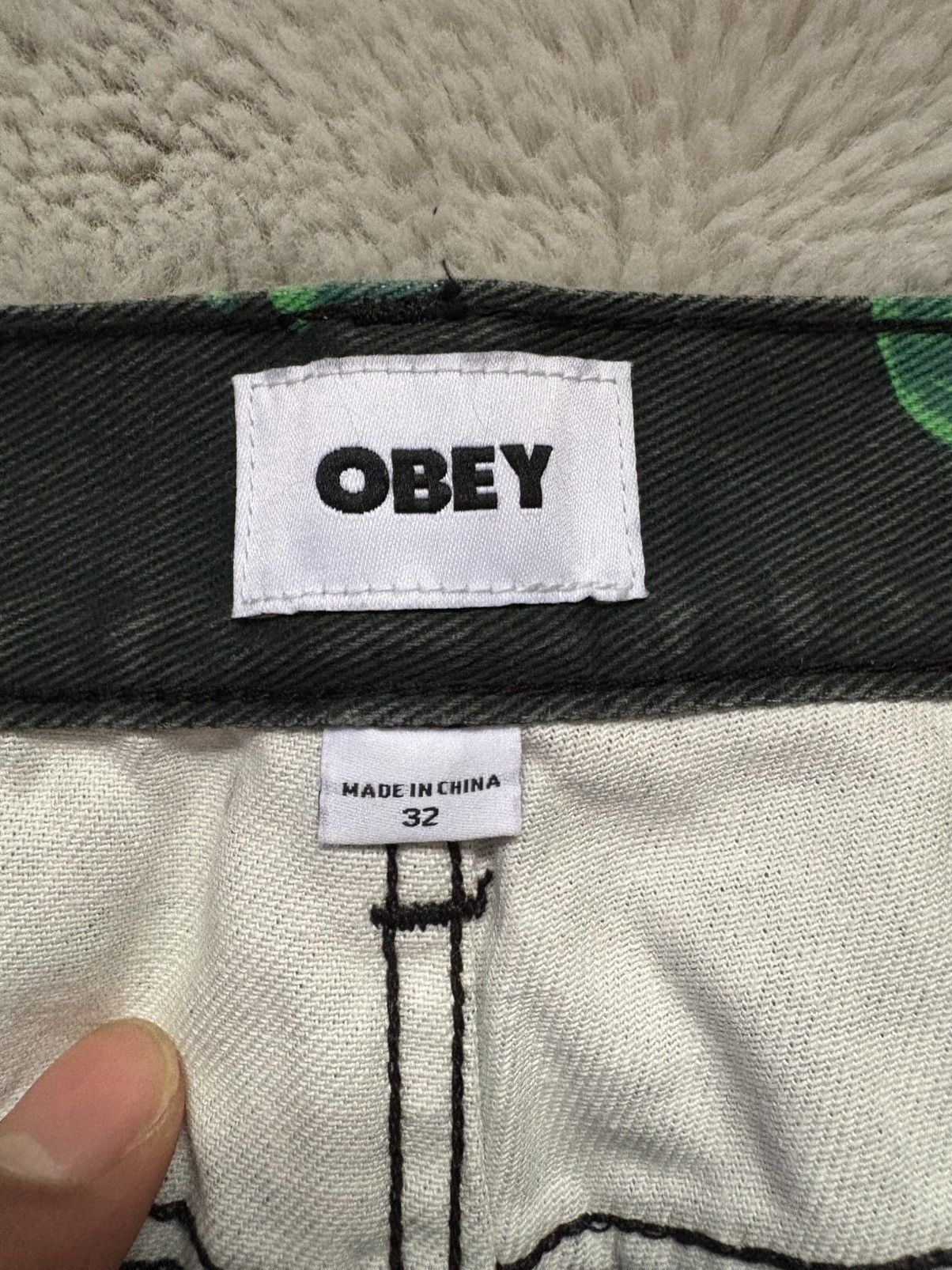 Obey Floral Denim Pants Size US 32 / EU 48 - 2 Thumbnail