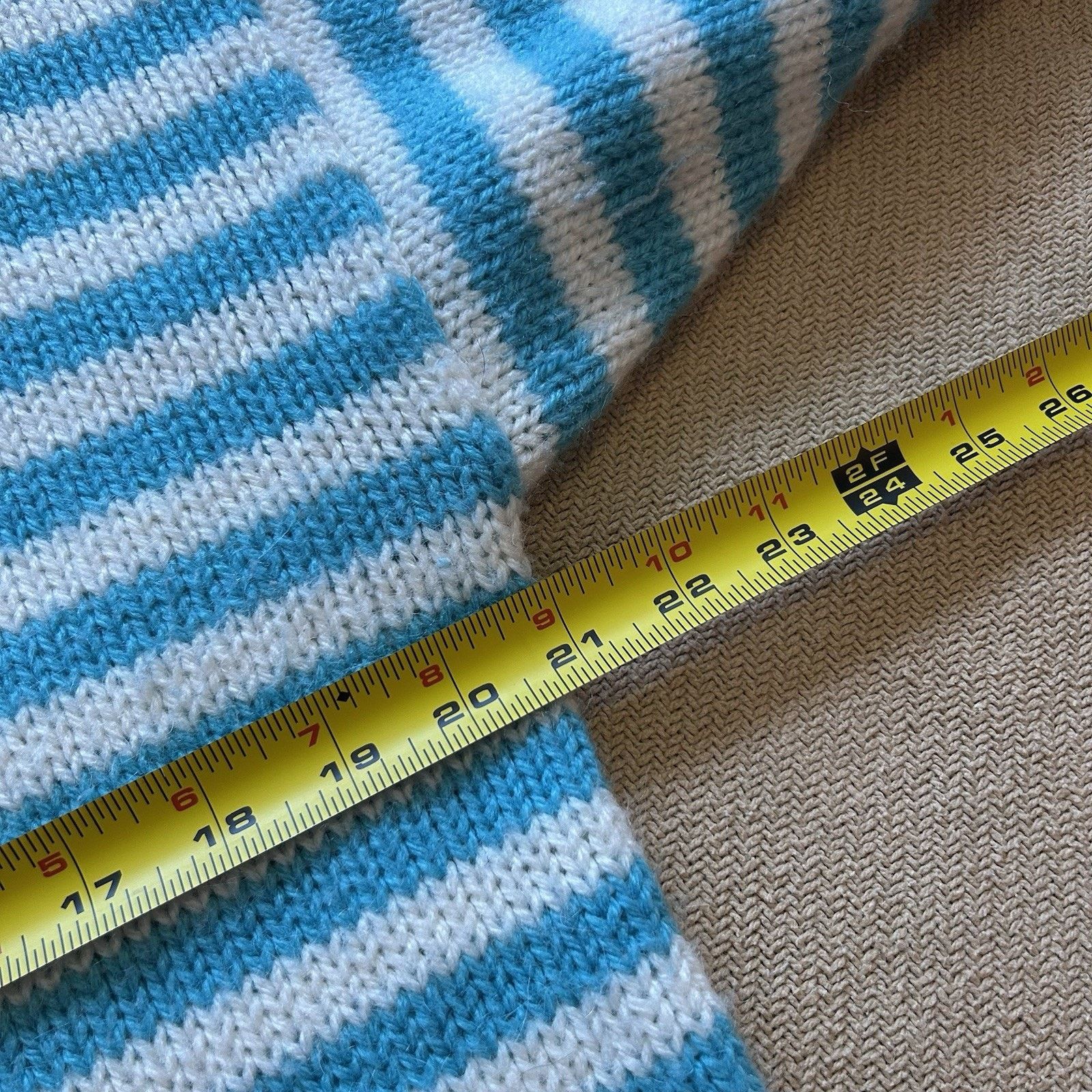 Vintage American South Side Alpaca Wool Striped Turtleneck Sweater Size M / US 6-8 / IT 42-44 - 4 Thumbnail