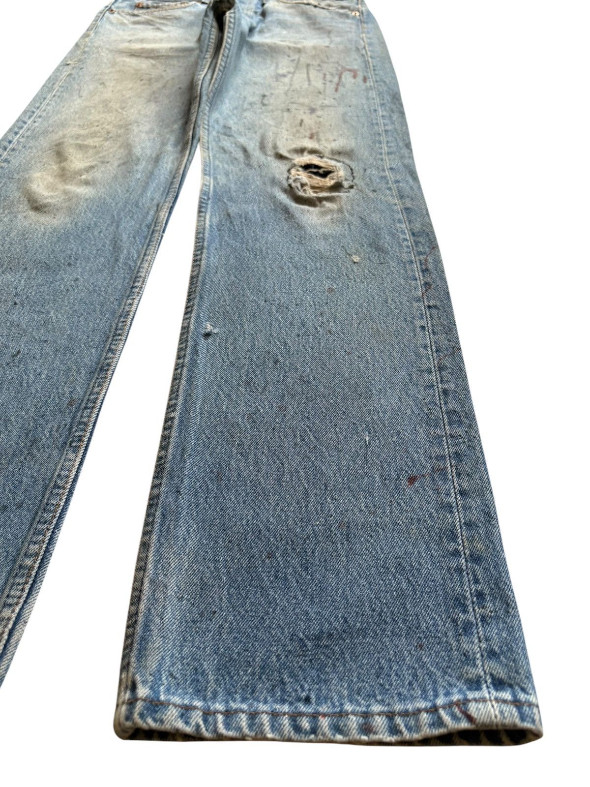 Levi's Vintage 90s Levis 501 Mud Wash Splattered Patched Jeans Size US 31 - 7 Thumbnail
