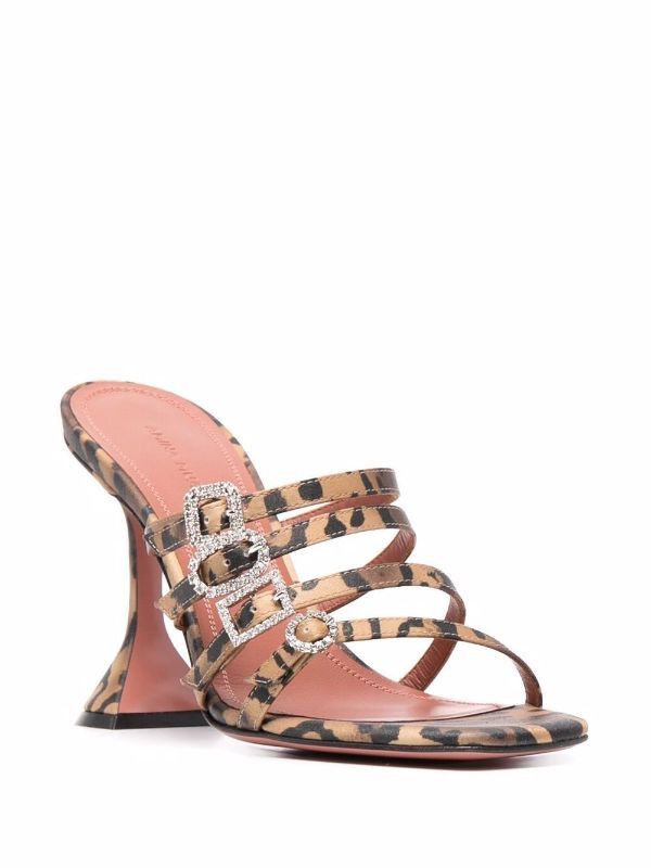 Amina Muaddi o1mle0824 Robyn Leopard Sandal in Multicolor Size US 6 / IT 36 - 2 Thumbnail