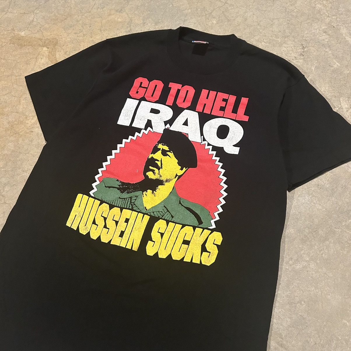 Vintage Crazy Vintage 90s Go To Hell Iraq Hussein Sucks Tee Size US L / EU 52-54 / 3 - 2 Thumbnail