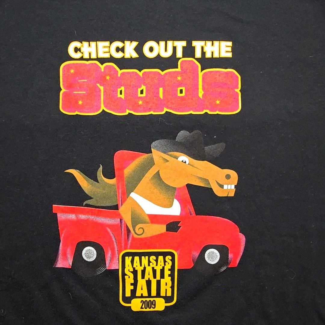 Gildan 2009 Kansas State Fair Horse Graphic Tee Black L Shirt Size US L / EU 52-54 / 3 - 2 Thumbnail