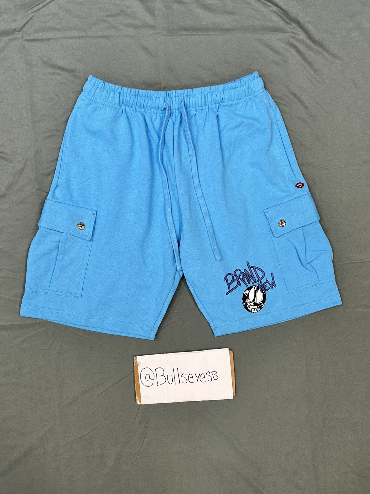 Image of Chrome Hearts Matty Boy Blue Cargo Sweat Shorts, Men's (Size 36)