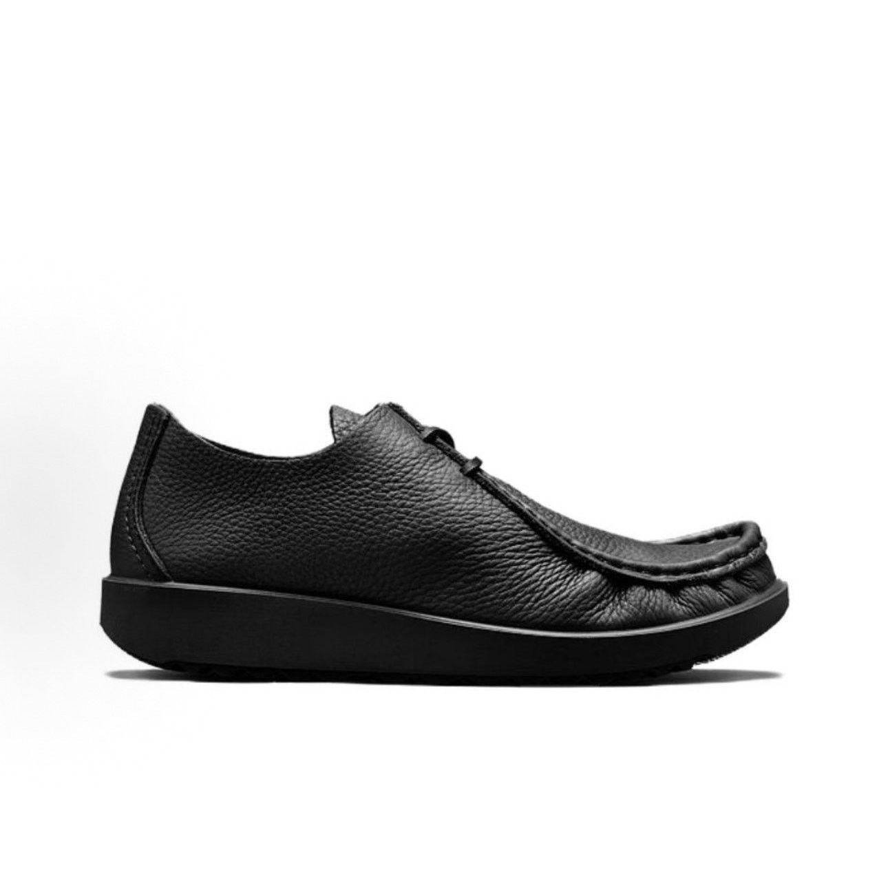 Ecco ECCO AT. KOLLEKTIVE MEN'S 46 BLACK LEATHER JOKE LACE SHOE Size US 12.5 / EU 45-46 - 3 Thumbnail
