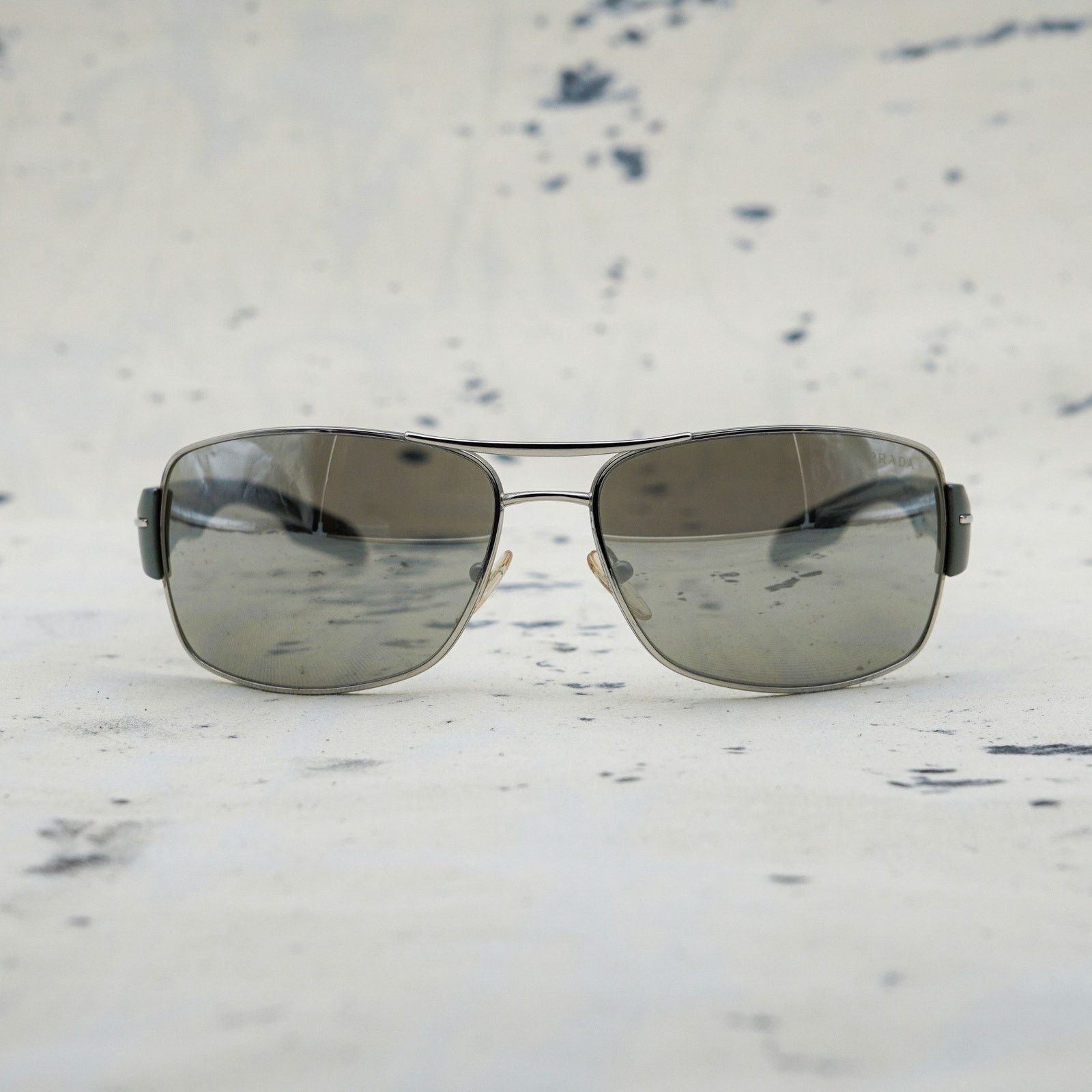 Prada Prada linea rossa sps 53n silver aviator sport sunglasses Size ONE SIZE - 2 Thumbnail
