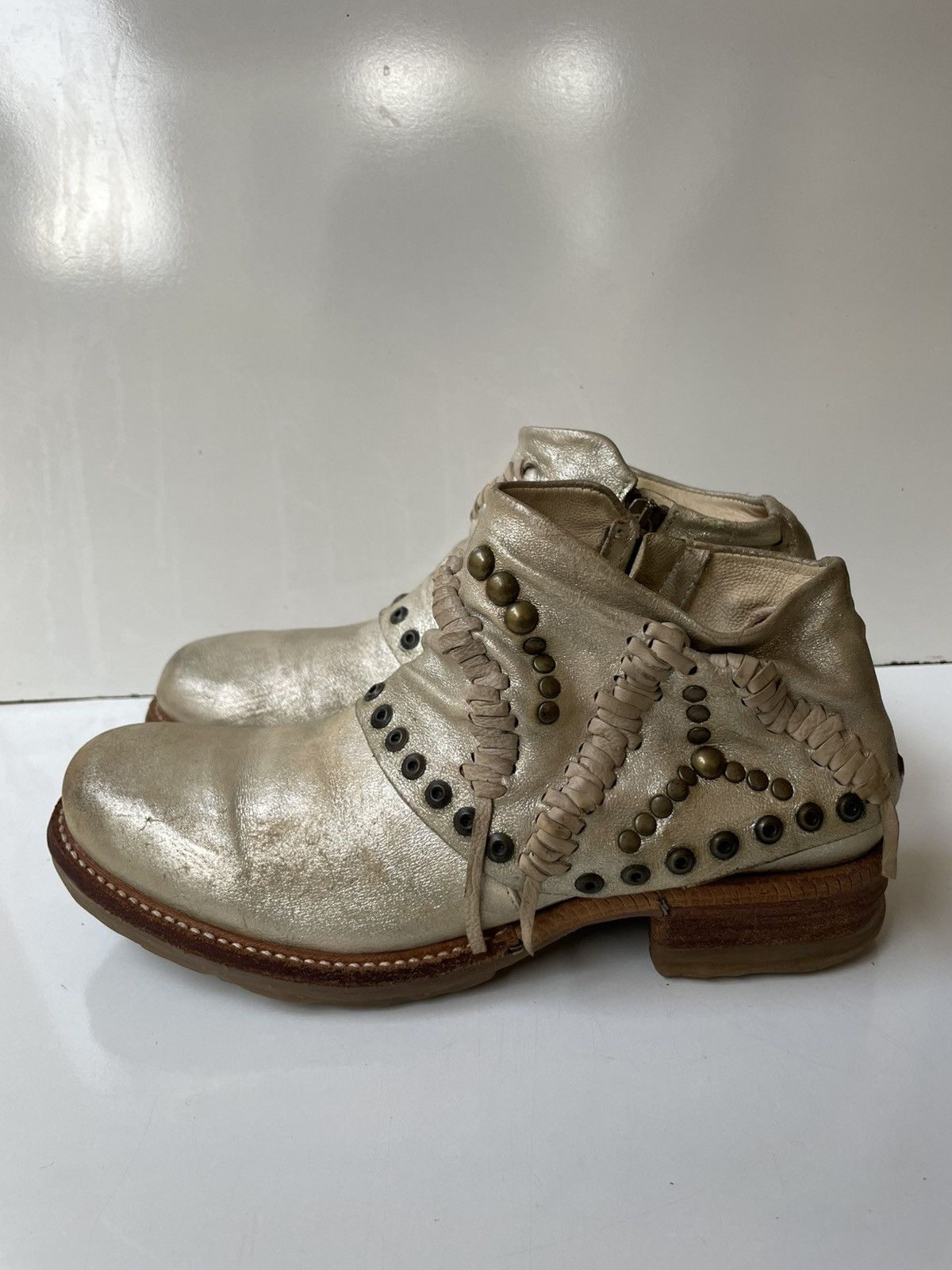 A.S.98 A.S.98 Leather Biker Ankle Boots EUR 37 US 6.5-7 / UK 4 Size US 6.5 / IT 36.5 - 7 Thumbnail