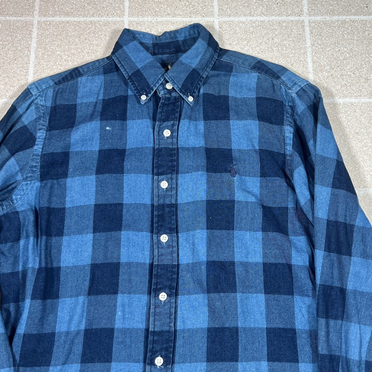 Other × Polo Ralph Lauren Polo Ralph Lauren Blue Indigo Plaid Denim Button Up Pocket Size US M / EU 48-50 / 2 - 2 Thumbnail