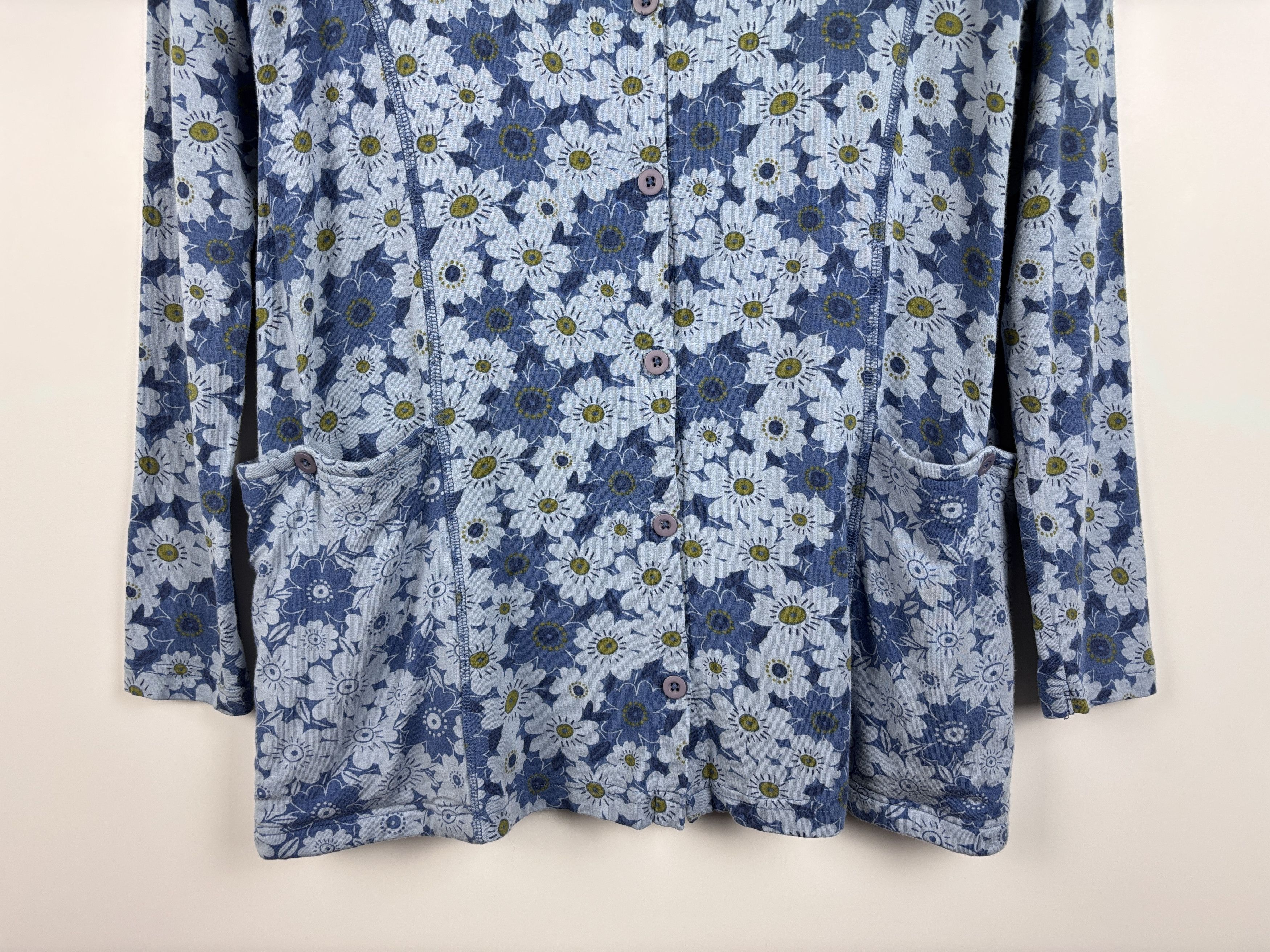 Gudrun Sjoden Womens Gudrun Sjoden Floral Cardigan Micromodal Blue Size S Size S / US 4 / IT 40 - 3 Thumbnail