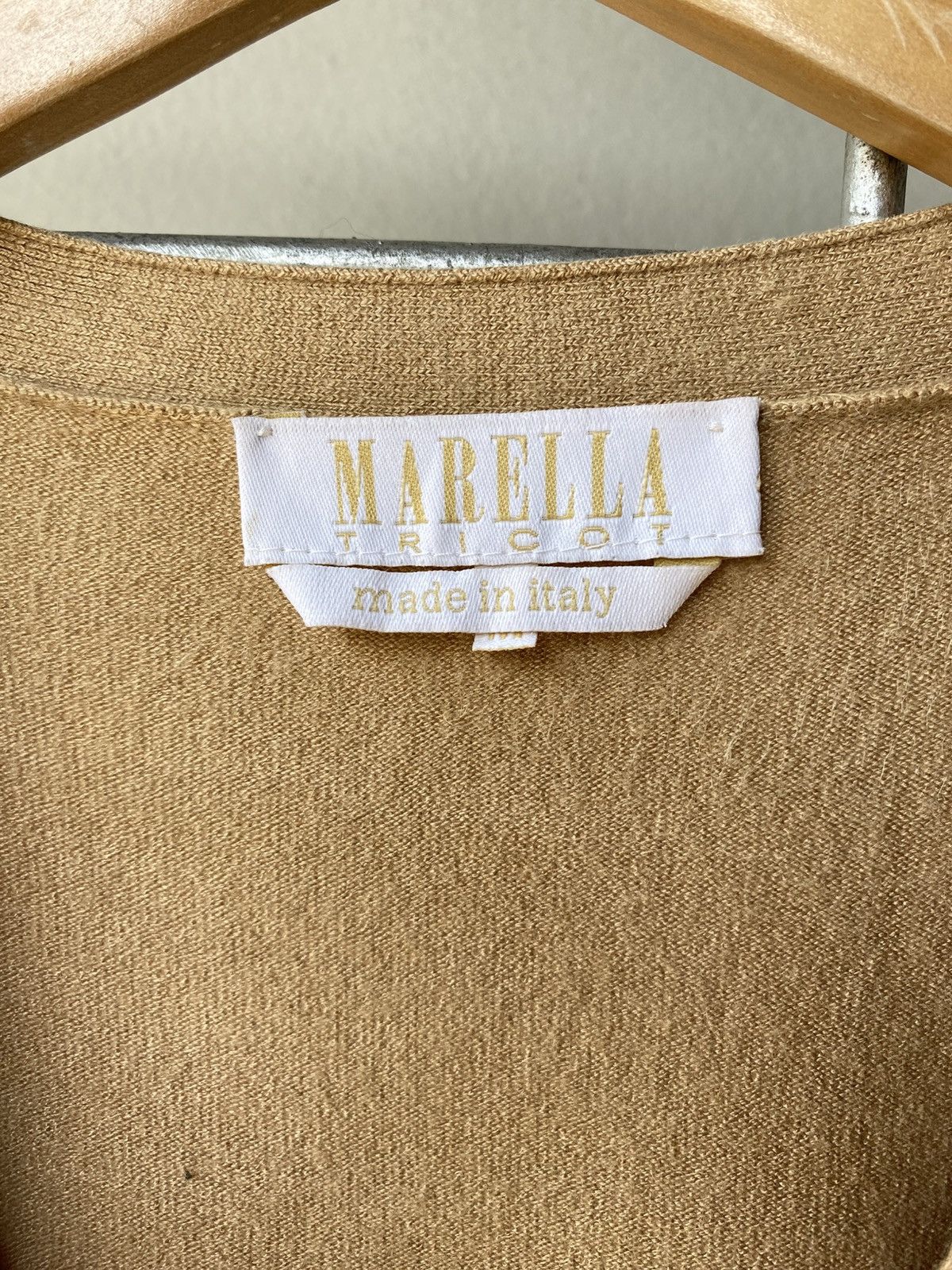 Marella MARELLA Brown Soft Knit Deep-V Cardigan Size M / US 6-8 / IT 42-44 - 3 Thumbnail