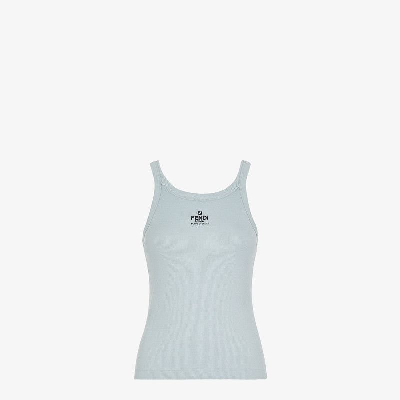 Fendi o1loc1c1225 FS7966 Knitted Tank Top in Pale Blue Size XXS / US 00 / IT 34 - 1 Thumbnail