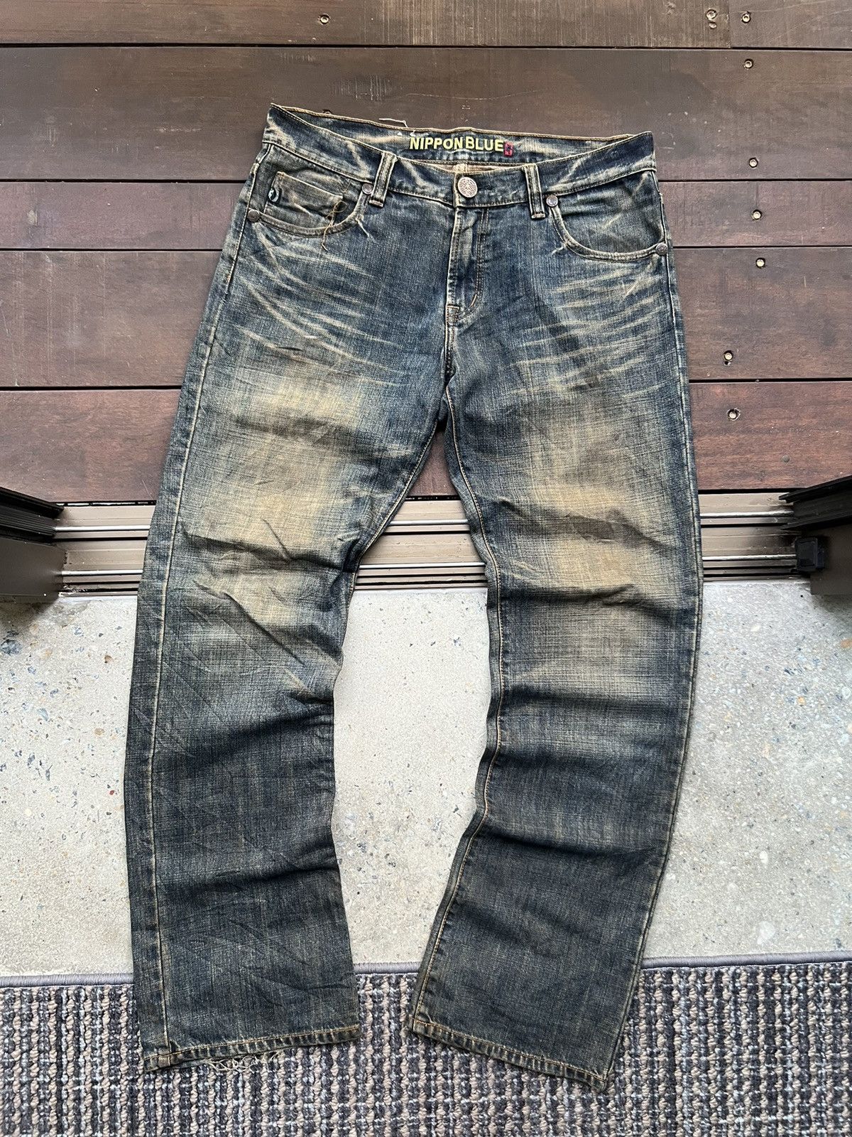 Japanese Brand NIPPON BLUE EMBROIDED JEANS Y2K Size US 34 / EU 50 - 2 Thumbnail