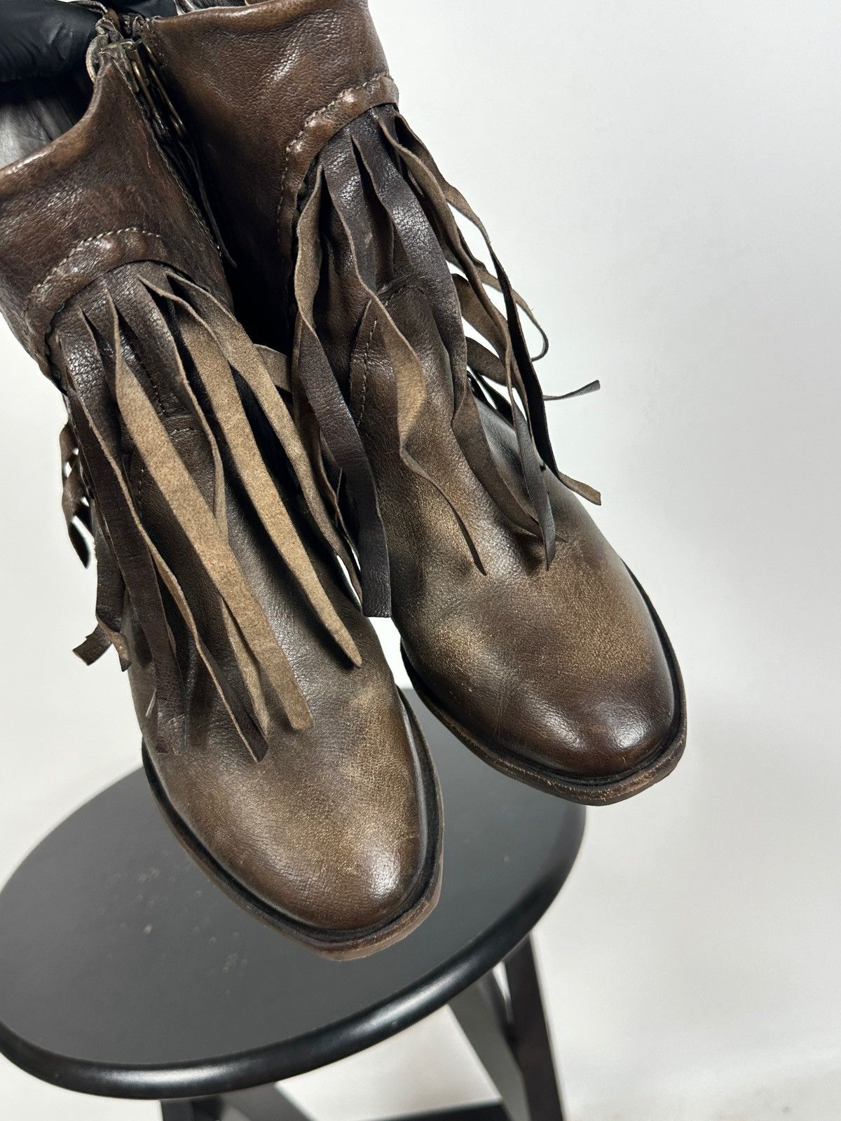 A.S.98 A.S.98. Airstep Leather Fringe Ankle Boho Western Boots Size US 7 / IT 37 - 20 Thumbnail