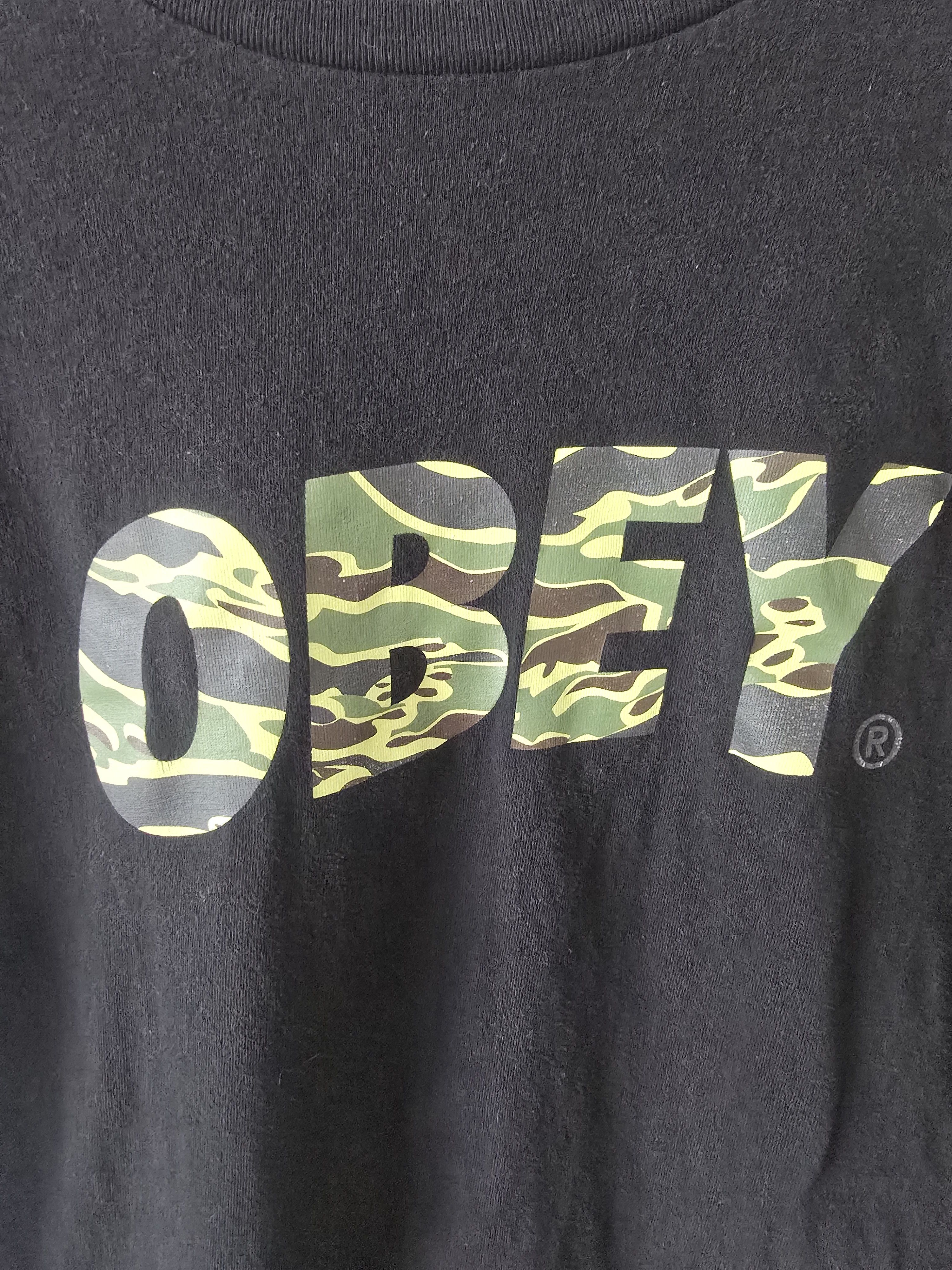 Obey Obey Camo Logo Graphic T-Shirt Black Streetwear Tee Size US L / EU 52-54 / 3 - 2 Thumbnail