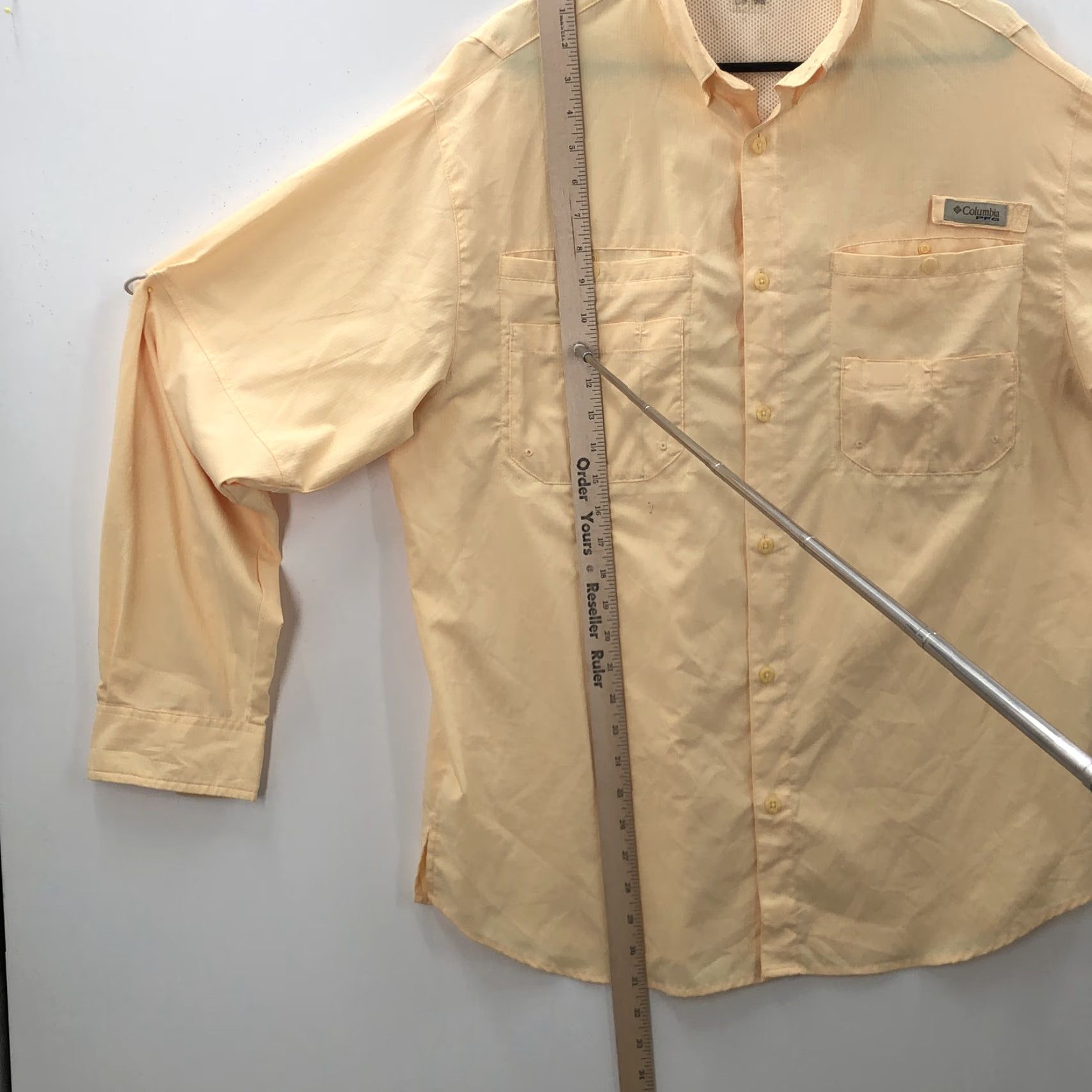 Vintage Columbia Mens Yellow Pockets Long Sleeve Collared Casual Button-Up Shirt XL Sz Size US XL / EU 56 / 4 - 3 Thumbnail