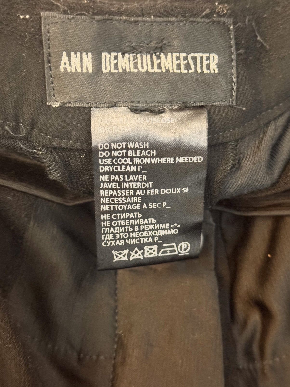 Ann Demeulemeester Ann Demeulemeester cropped black satin viscose pants women Size 28" / US 6 / IT 42 - 2 Thumbnail