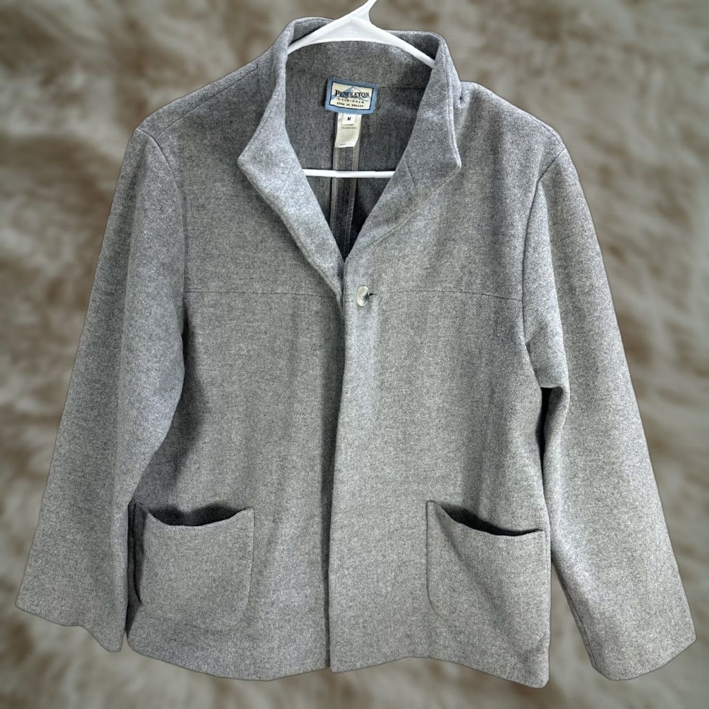 Pendleton VINTAGE Pendleton Women Jacket Gray Wool One Button Blazer Size M Casual Shirts & Blazers Woman Mens Girls Size M / US 6-8 / IT 42-44 - 1 Thumbnail