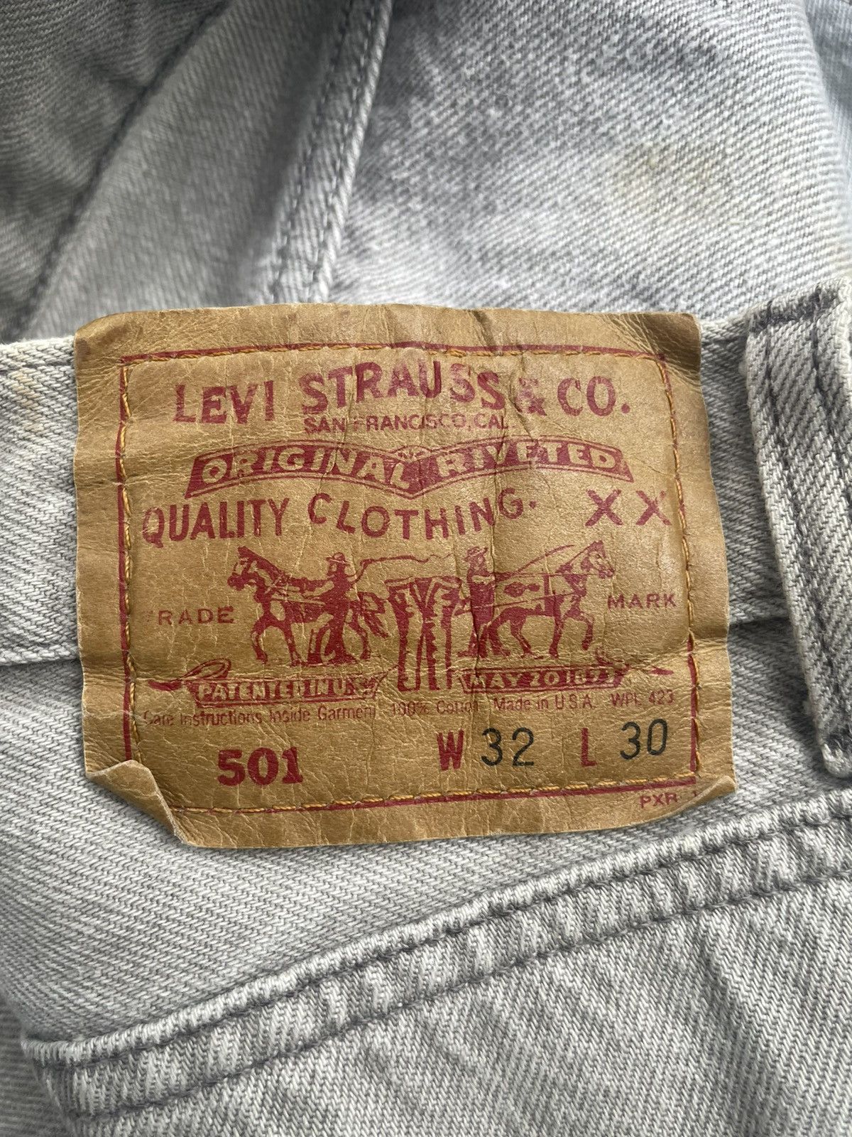 Levi's Vintage 1991 Levis 501 e Grey Faded Denim Size US 32 / EU 48 - 12 Thumbnail
