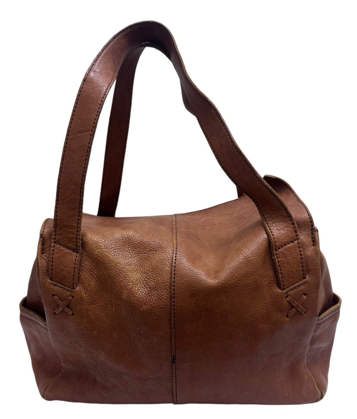 Issey Miyake Vintage Issey Miyake Plantation Leather Patina Handbag Size ONE SIZE - 2 Thumbnail