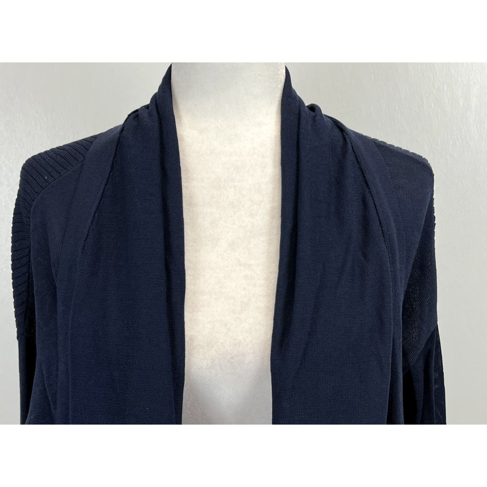 Vintage Chicos Cardigan Sweater, Open Front, Ribbed Knit, Blue, Size 2, US L, Women, Regular, Knit, Cardigan, VGUC Size XS / US 0-2 / IT 36-38 - 5 Thumbnail
