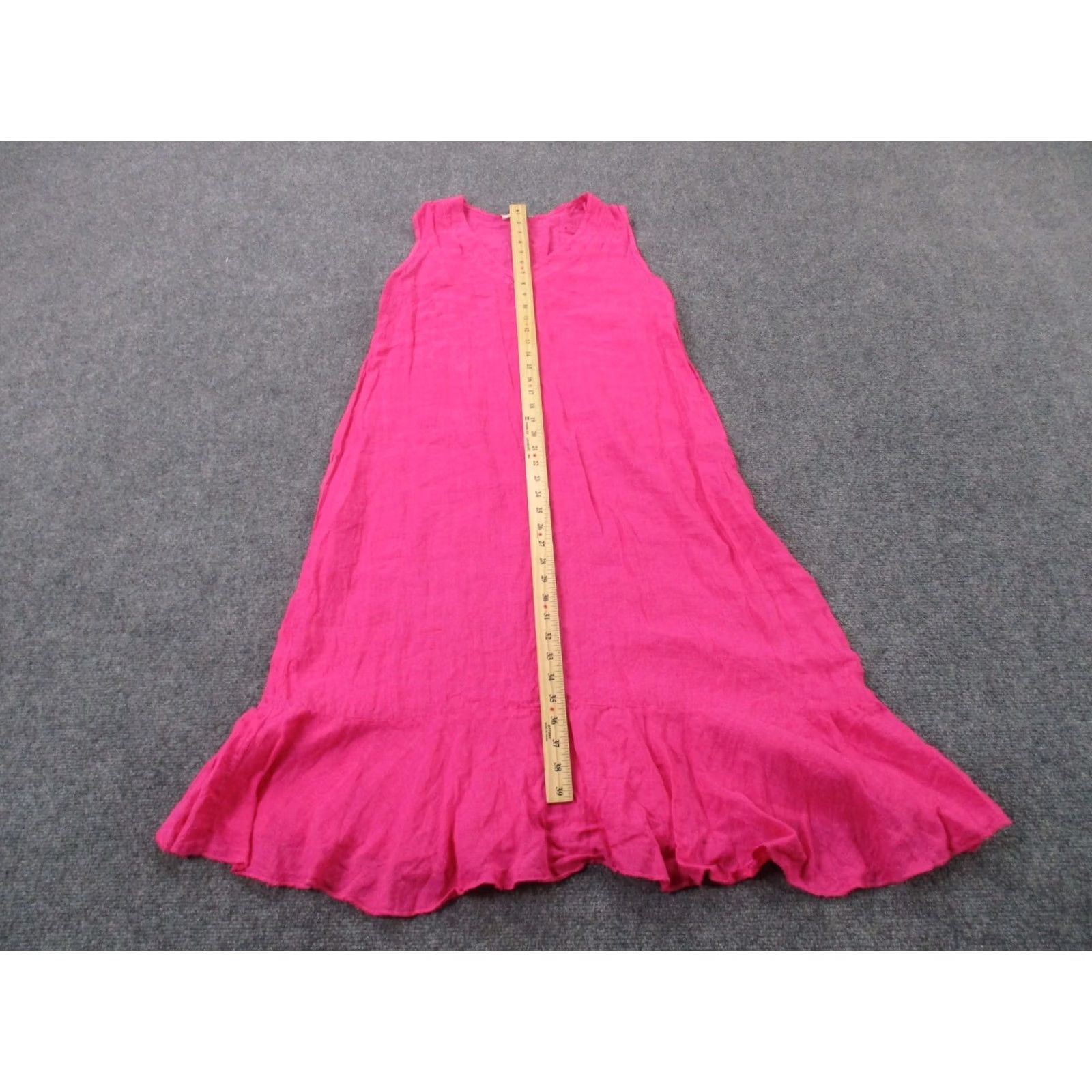 Vintage Francesca Bettini Dress Womens M Pink Linen Summer Outdoors Loose Flowy Italy Dress Size M / US 6-8 / IT 42-44 - 3 Thumbnail