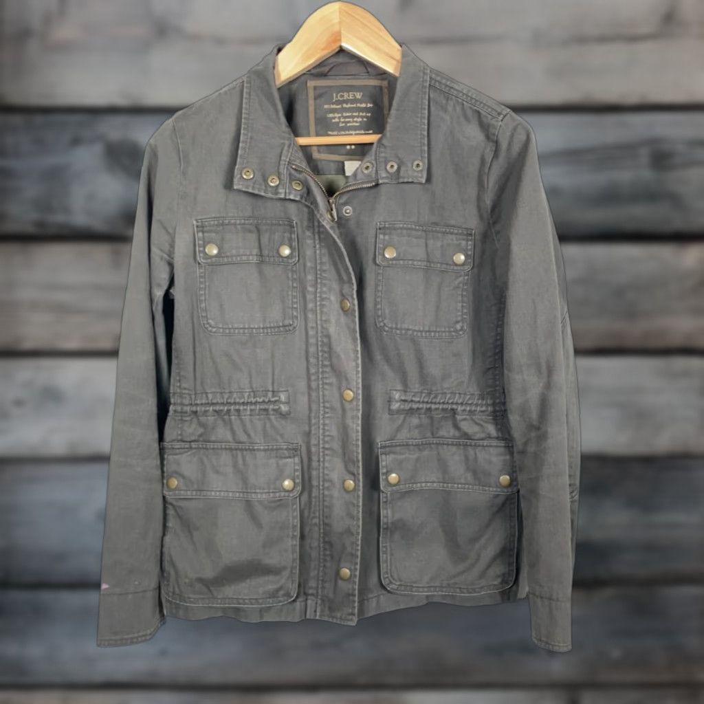 J.Crew VINTAGE J.CREW Field Jacket Shirt Women's Large Green Lightweight Military Jacket Autumn Outdoor Women L Size L / US 10 / IT 46 - 1 Thumbnail