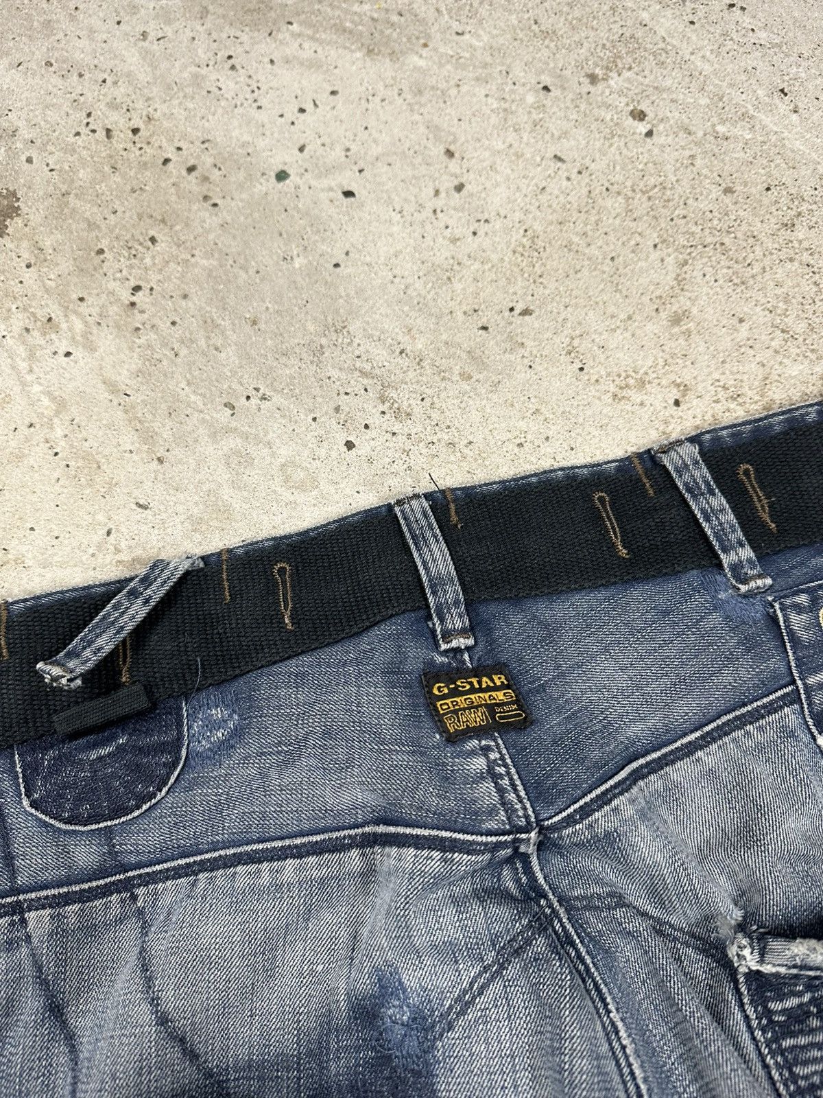 G-Star × Vintage Vintage Y2K G Star Raw Fire Elwood Distressed Denim Pants Size US 34 / EU 50 - 16 Thumbnail